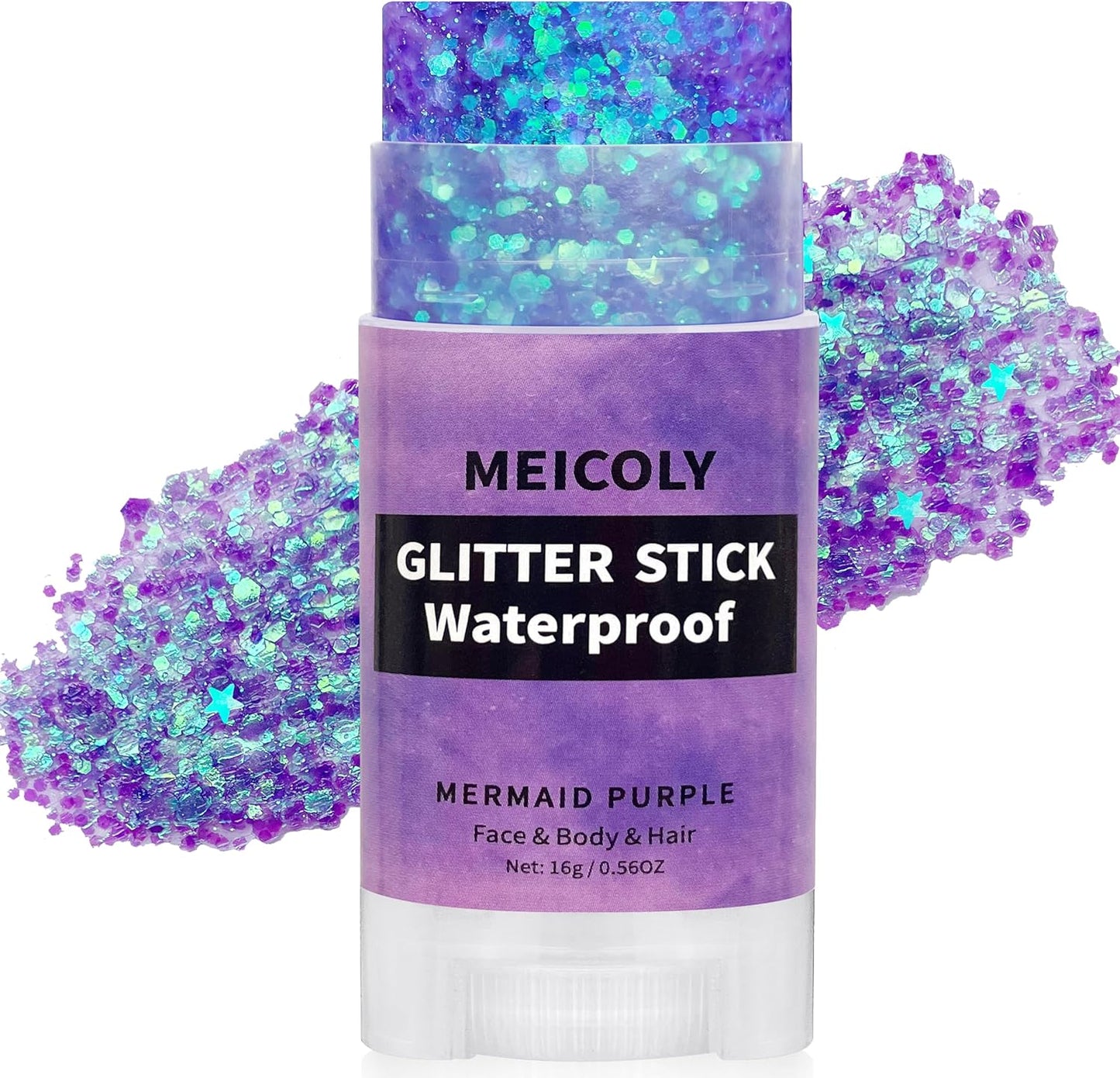 4th of July Hair Glitter Stick - Red, White & Blue Face Glitter for Patriotic Makeup | Independence Day Accessories