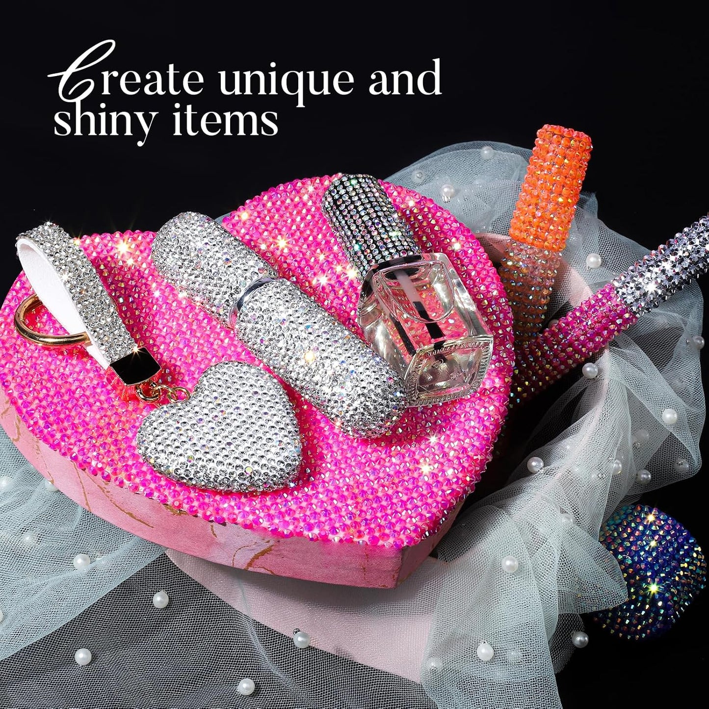 Bedazzling Rhinestones Kit - 28 Colors, 30000Pcs Flatback Gems & Tools for Nail Art | Includes B7000 Glue