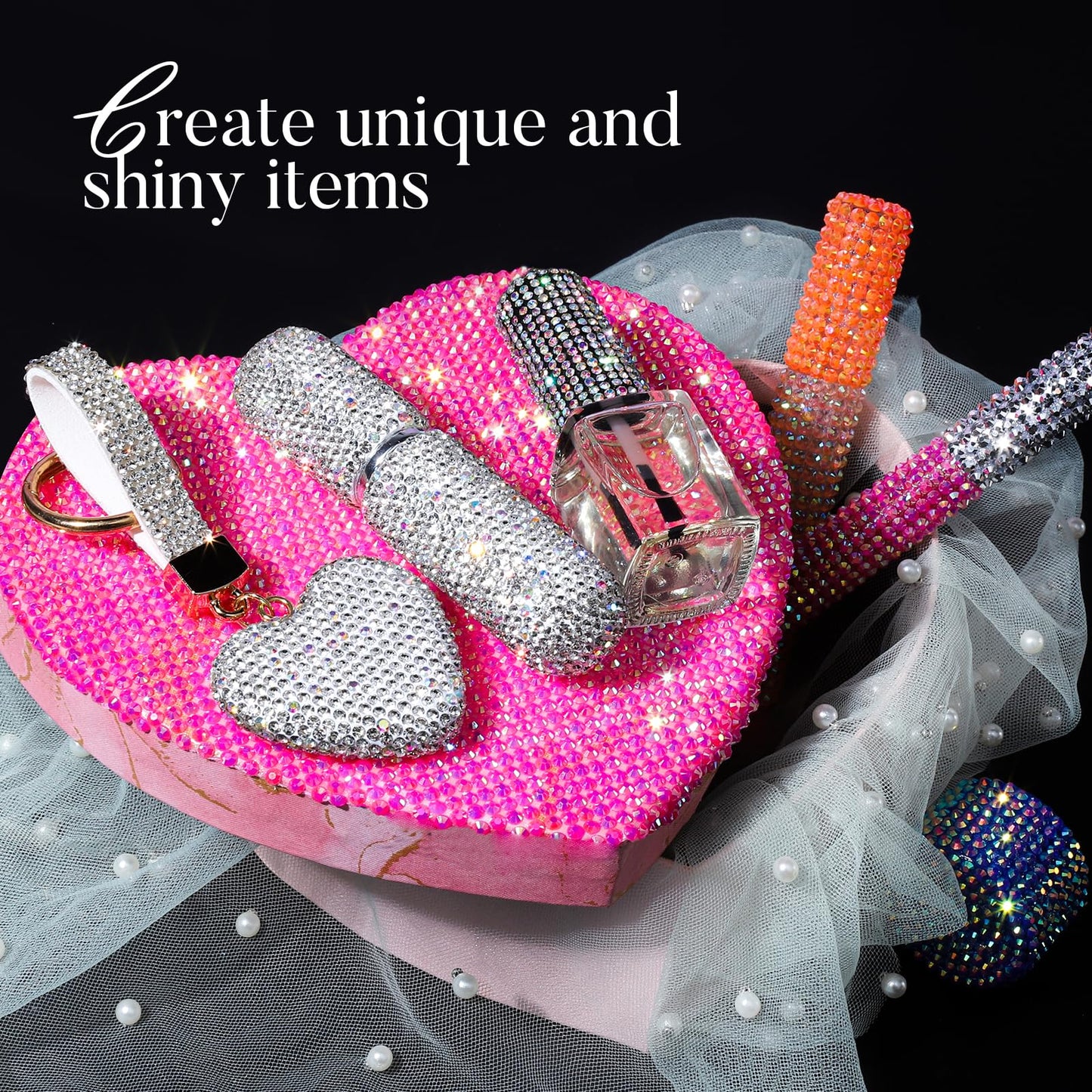 Teenitor Bedazzling Kit 28 Colors Rhinestones Kit, 30000Pcs Flatback Rhinestones for Bedazzling Gems with 3Pcs B7000 Jewelry Glue and Resin Rhinestone Tools for Nail Art Diamond Art Crafts DIY
