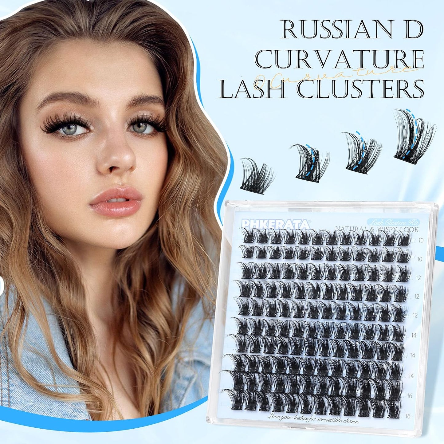 Wispy Eyelash Clusters - 120 Pcs Natural D Curvature Individual Lash Extensions | Reusable DIY Thin Band