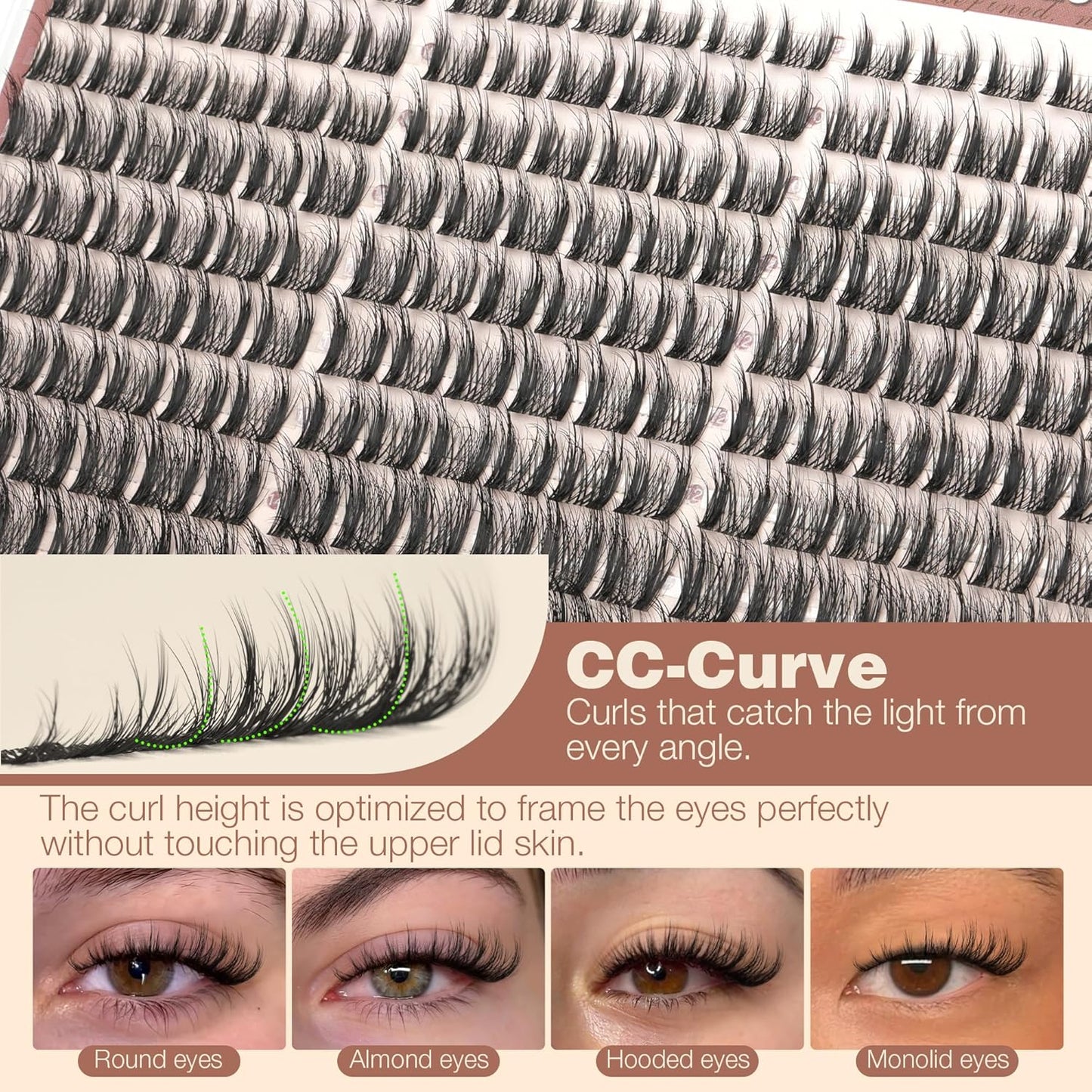 Manga Eyelash Clusters - Wispy Spiky Individual Lashes 8-14MM | 180Pcs Daily Wear Extensions