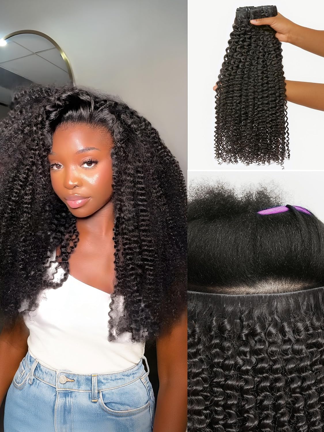 Invisible Yaki Straight Clip-In Hair Extensions - Real Human Hair, 18 Inch, 220g, 12 Pcs for Daily & Special Occasions