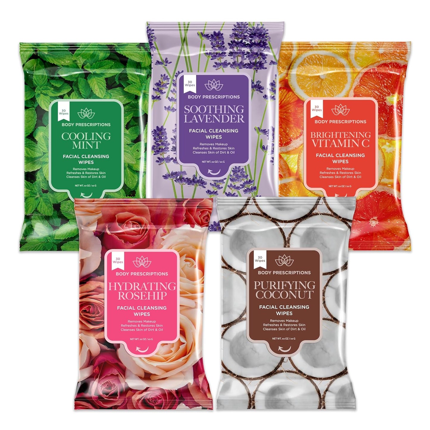 Makeup Remover Wipes - Gentle Cleansing Wipes for Easy Makeup Removal | Mandarin, Orchid, Grapefruit & Jasmine Tea - Bulk Pack