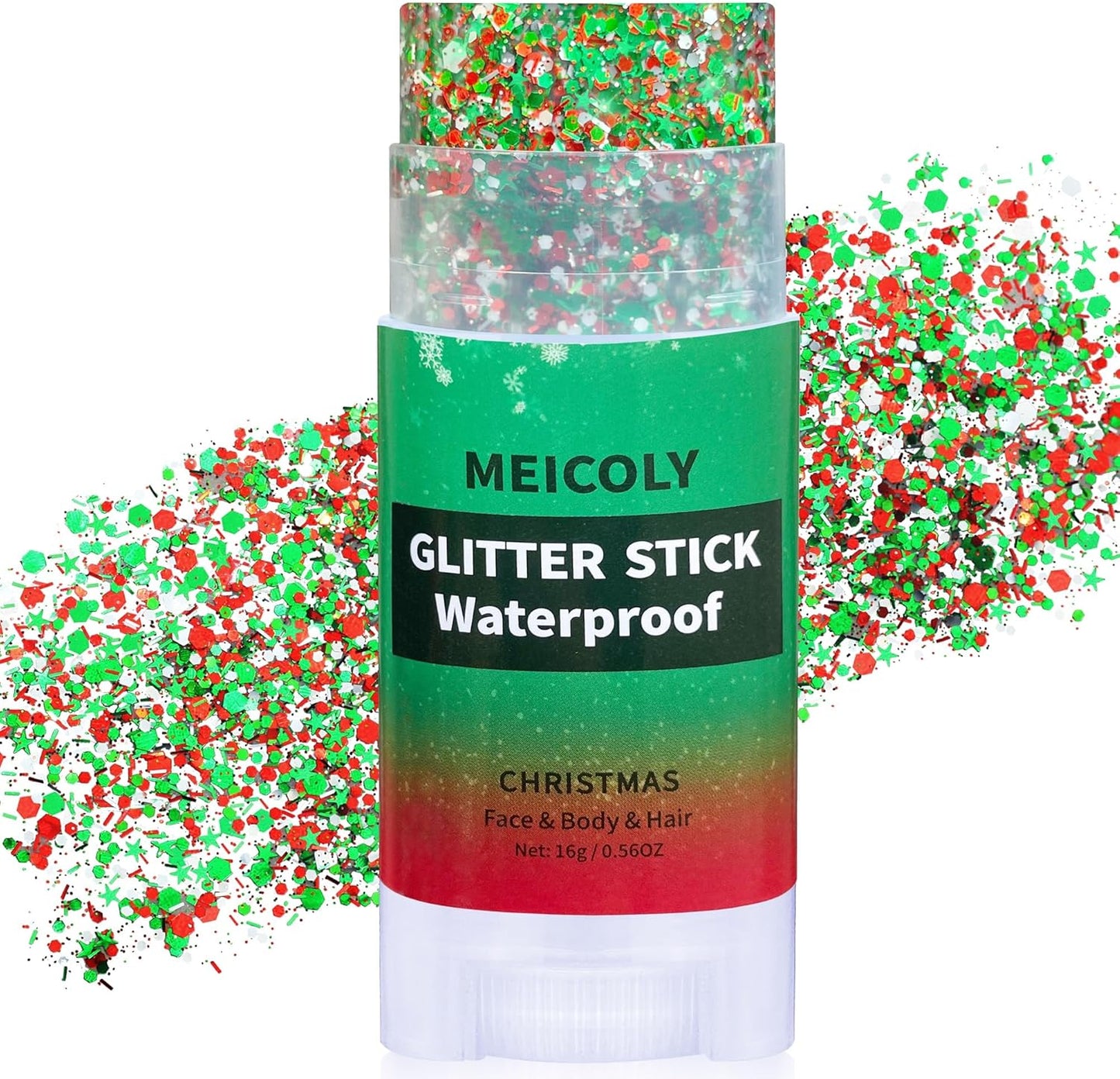 4th of July Hair Glitter Stick - Red, White & Blue Face Glitter for Patriotic Makeup | Independence Day Accessories