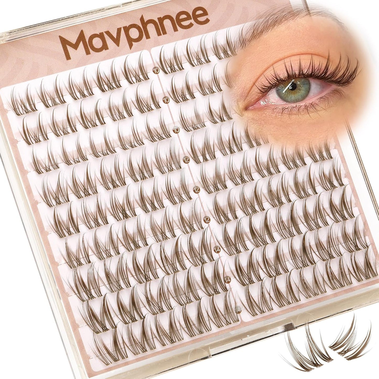Natural Wispy Eyelash Extensions - Spider Lash Clusters 8-16MM | CC Curl, Flexible Clear Band for Effortless Application