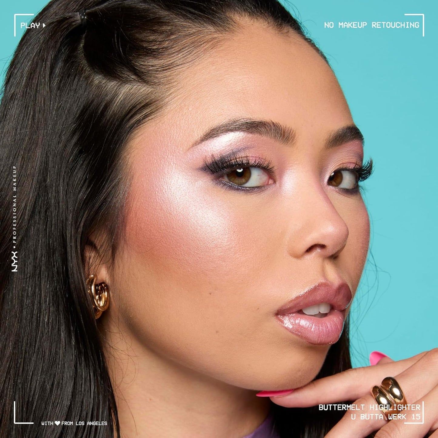 NYX Buttermelt Highlighter - Long-Lasting Powder Highlighter for High Impact Glow | Frosty Pink 15U