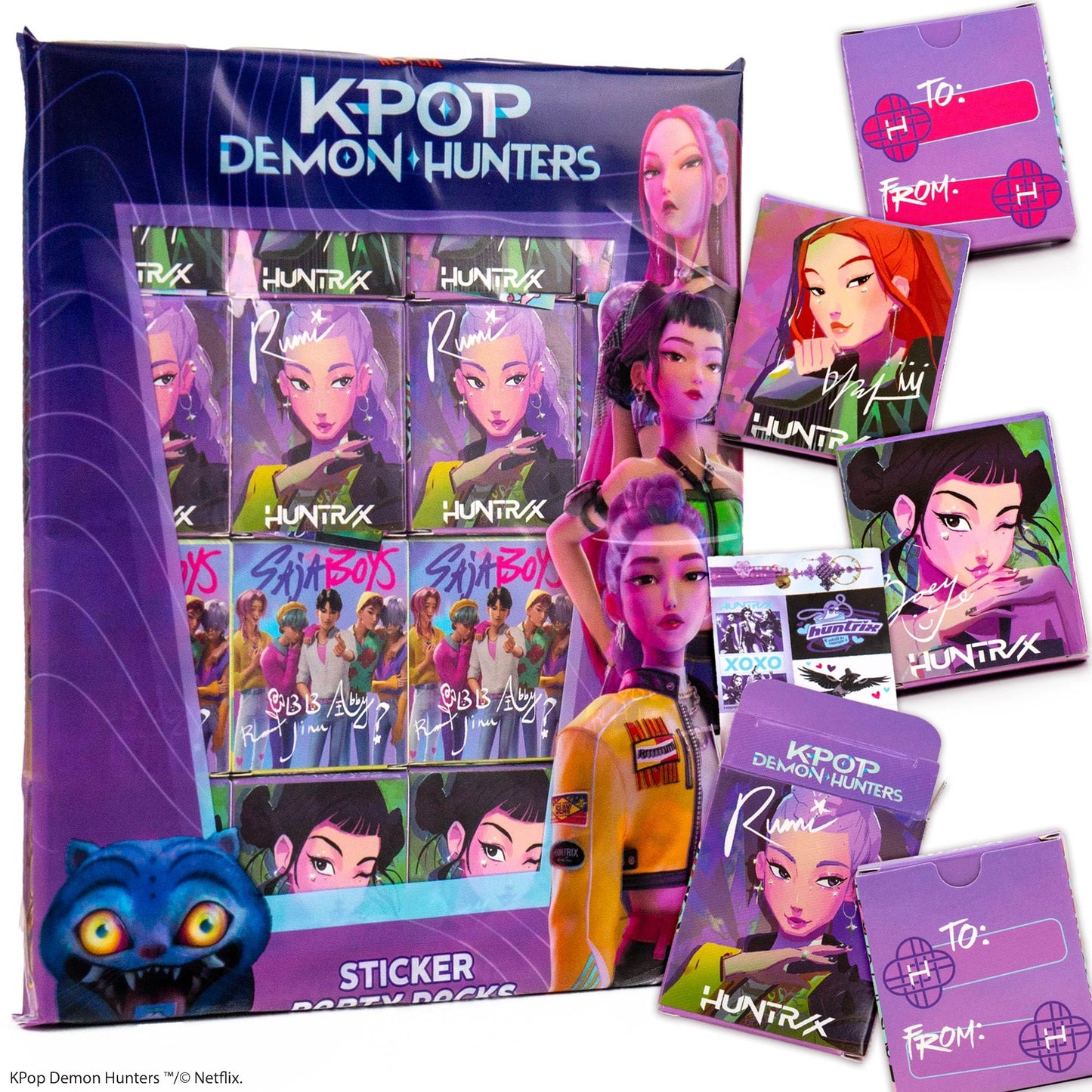 Kpop Demon Hunters™ Sticker Party Packs - 16 Boxes with 5 Stickers Each, Great Kpop Demon Hunters Party Favors, Valentine's Day, Kids Birthday Gifts, Official K Pop Merch