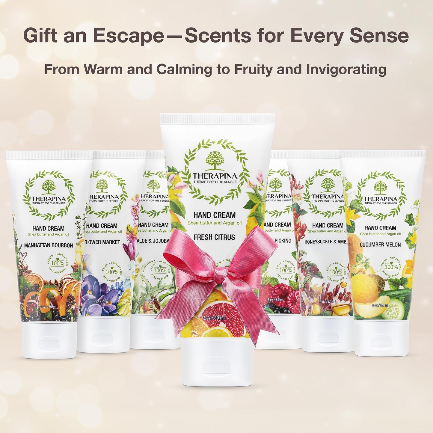 THERAPINA Aromatherapy Hand Cream for Dry Skin – Shea Butter Hand Cream for Women and Men with an Awakening, Long-Lasting Fresh Citrus Scent – Vegan Hand Cream Lotion for Dry Skin, 3 Oz.