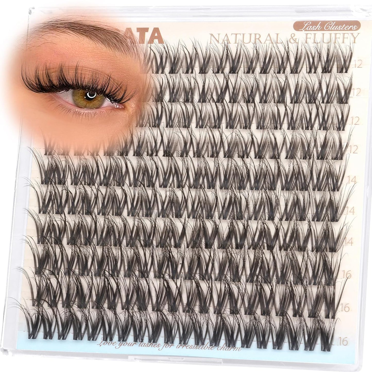 Brown Lash Clusters - Wispy C Curvature Eyelash Extensions | 110 Pcs DIY Individual Lashes, 10-16 mm