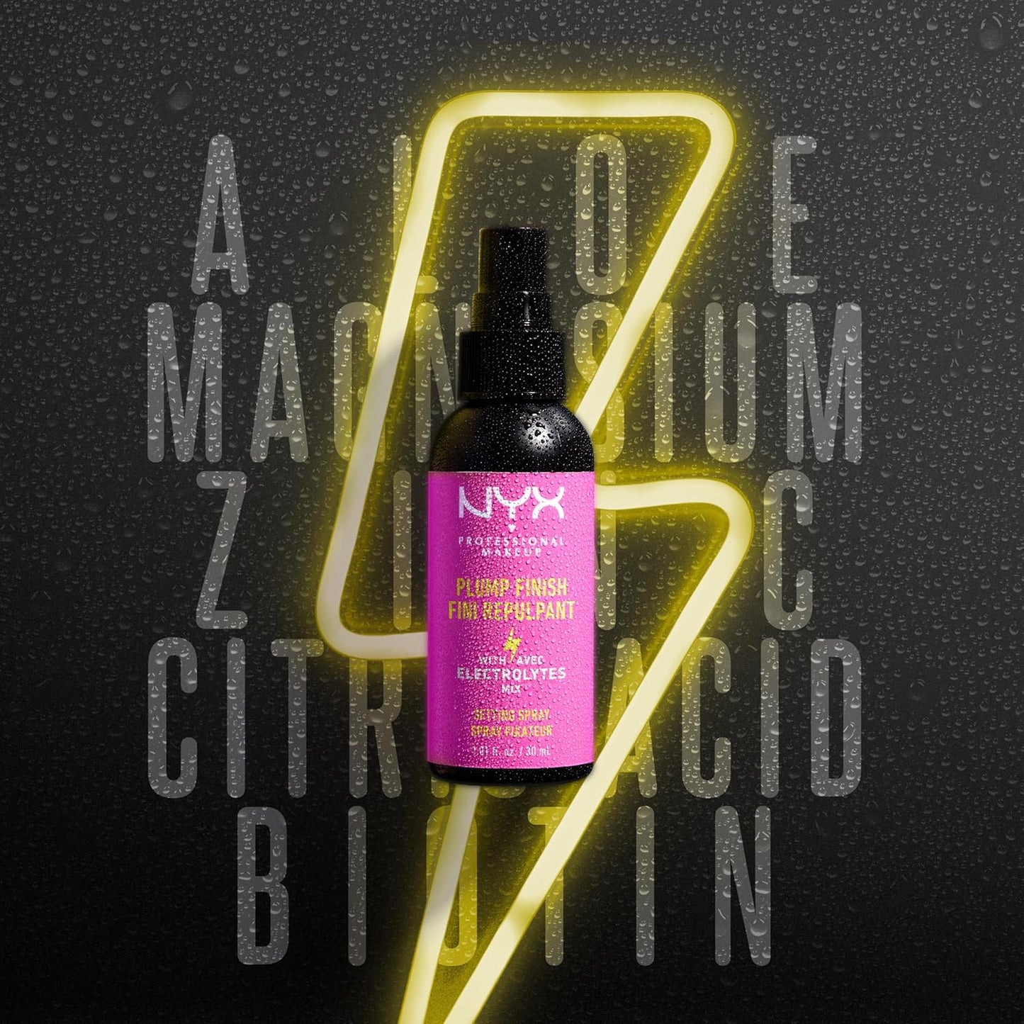 NYX Makeup Setting Spray - Long-Lasting Plump Finish Face Mist with Vitamins & Electrolytes | Vegan Formula