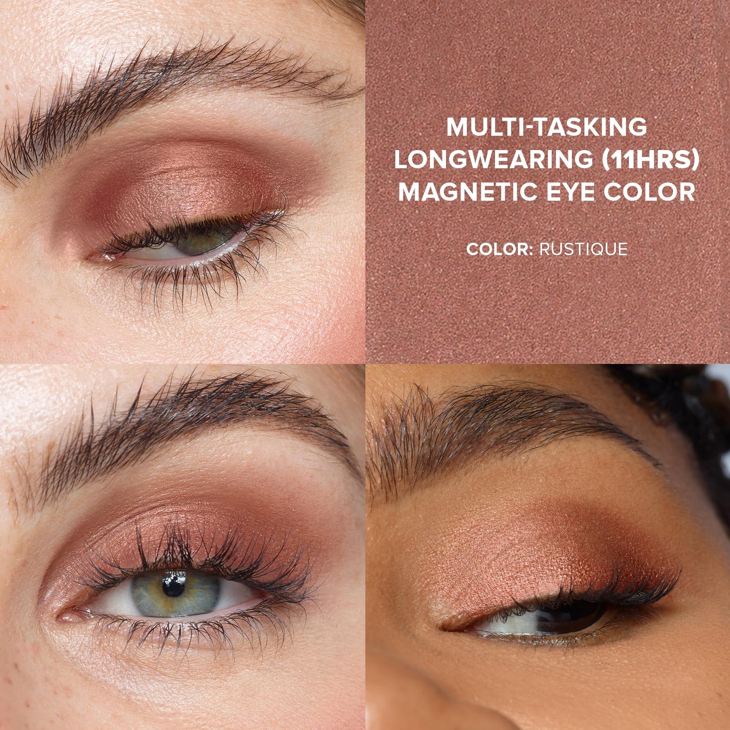 Nudestix Magnetic Luminous Eye Color – 4-in-1 Cream Eyeshadow Stick, Eyeliner, Primer & Highlighter | Long-Wear, Waterproof Satin Finish | Vegan & Cruelty-Free Eye Makeup, Shade: Rustique