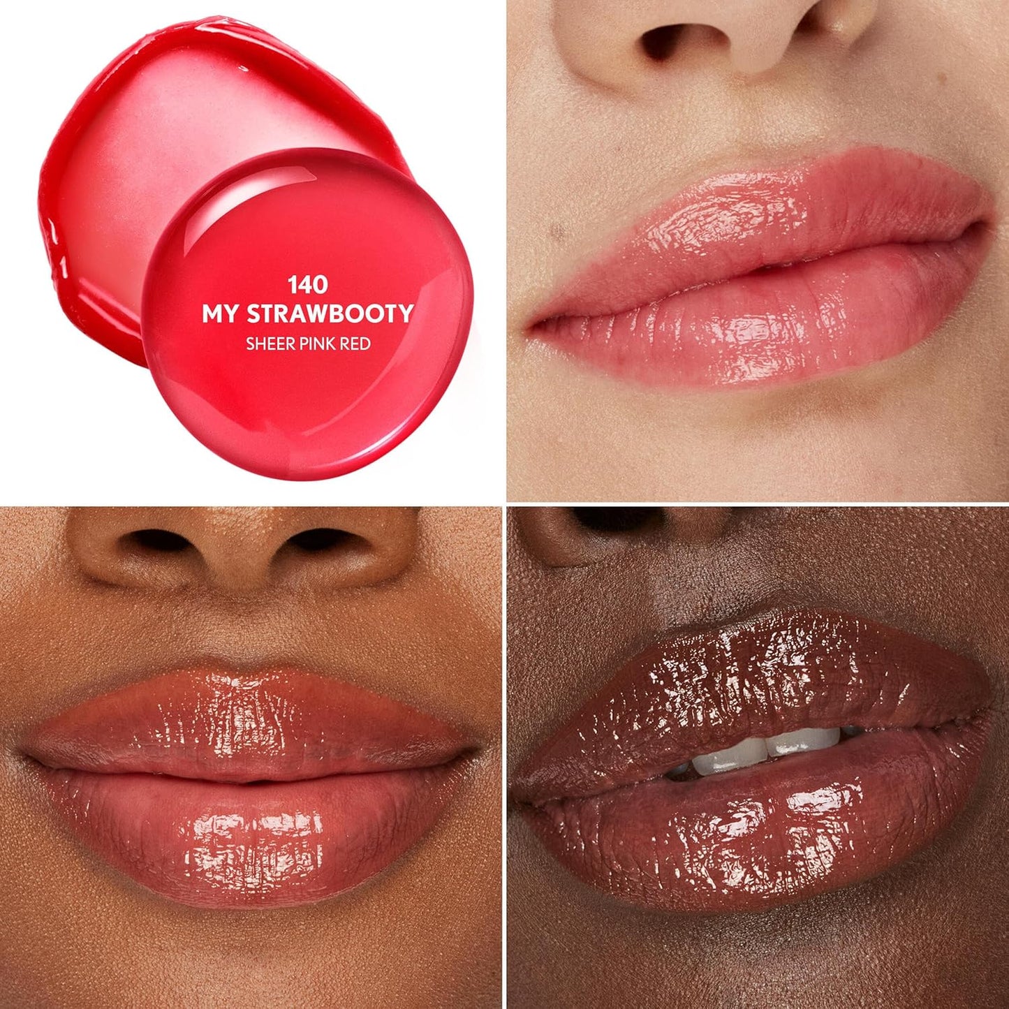 COVERGIRL Clean Fresh Yummy Big Oil Stick - Flavored Lip Oil for Dewy Finish | 140 My Strawbooty (Sheer Pink Red)