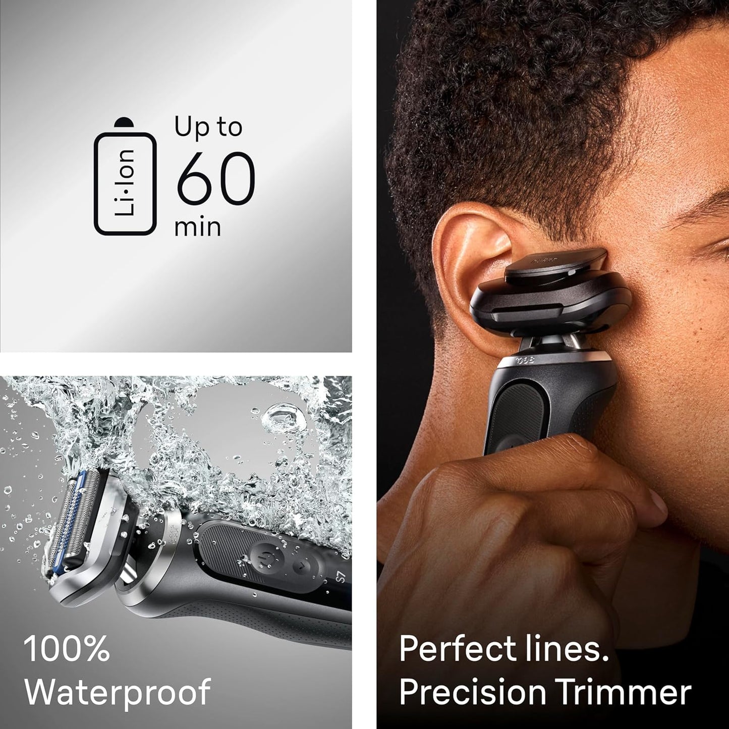 Braun Electric Razor for Men - Series 7 Shaver with Precision Trimmer & 4-in-1 Clean & Charge Center | S7 7187ps