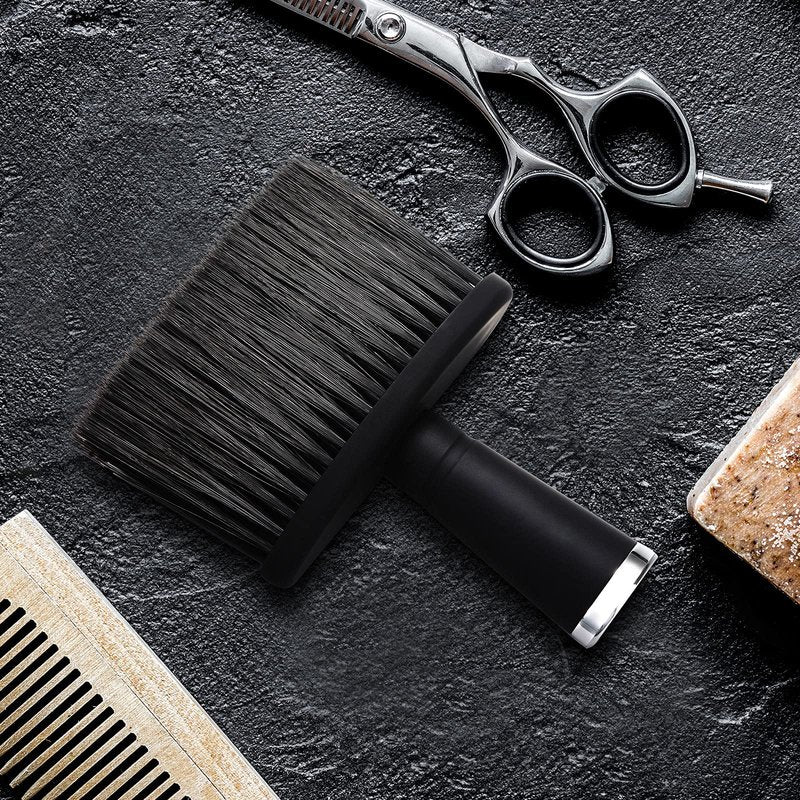 Patelai 2 Pcs Neck Duster Brush for Hair Cutting Barber Duster Soft Cleaning Face Brush Styling Fits for Hair Cutting and Home Use(Black)