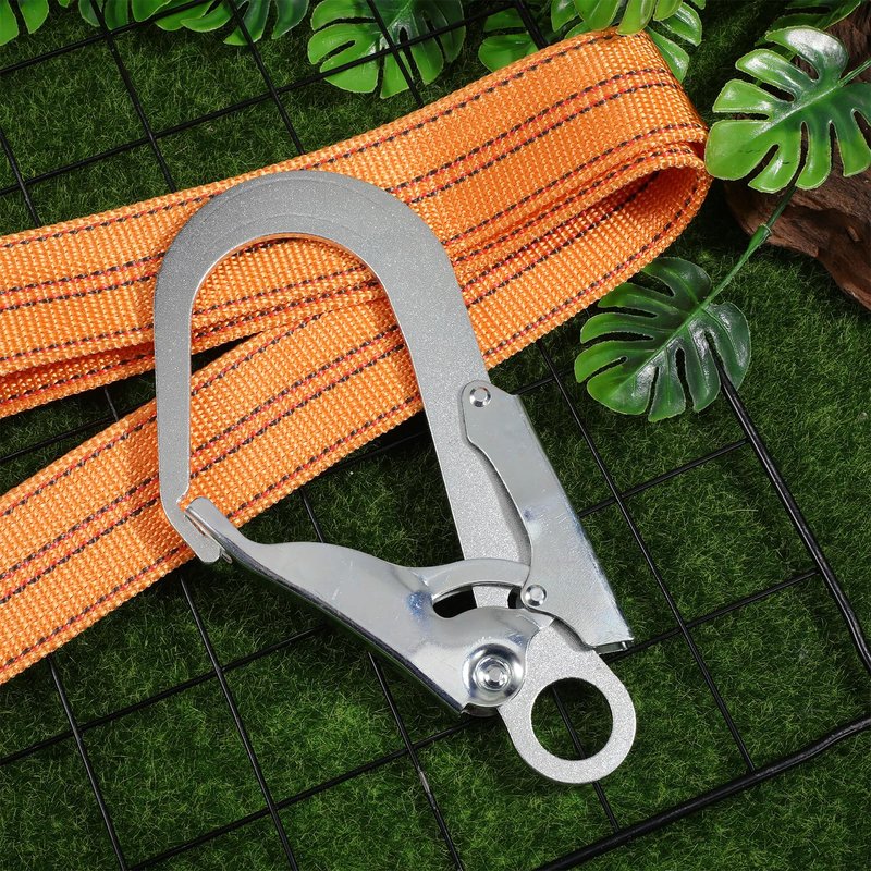 Housoutil Rebar Snap Hook, 4PCS High Strength Alloy Steel Large Fall Protection Hooks, Multifunctional Safety Harness Lanyard for Outdoor Fall Protection