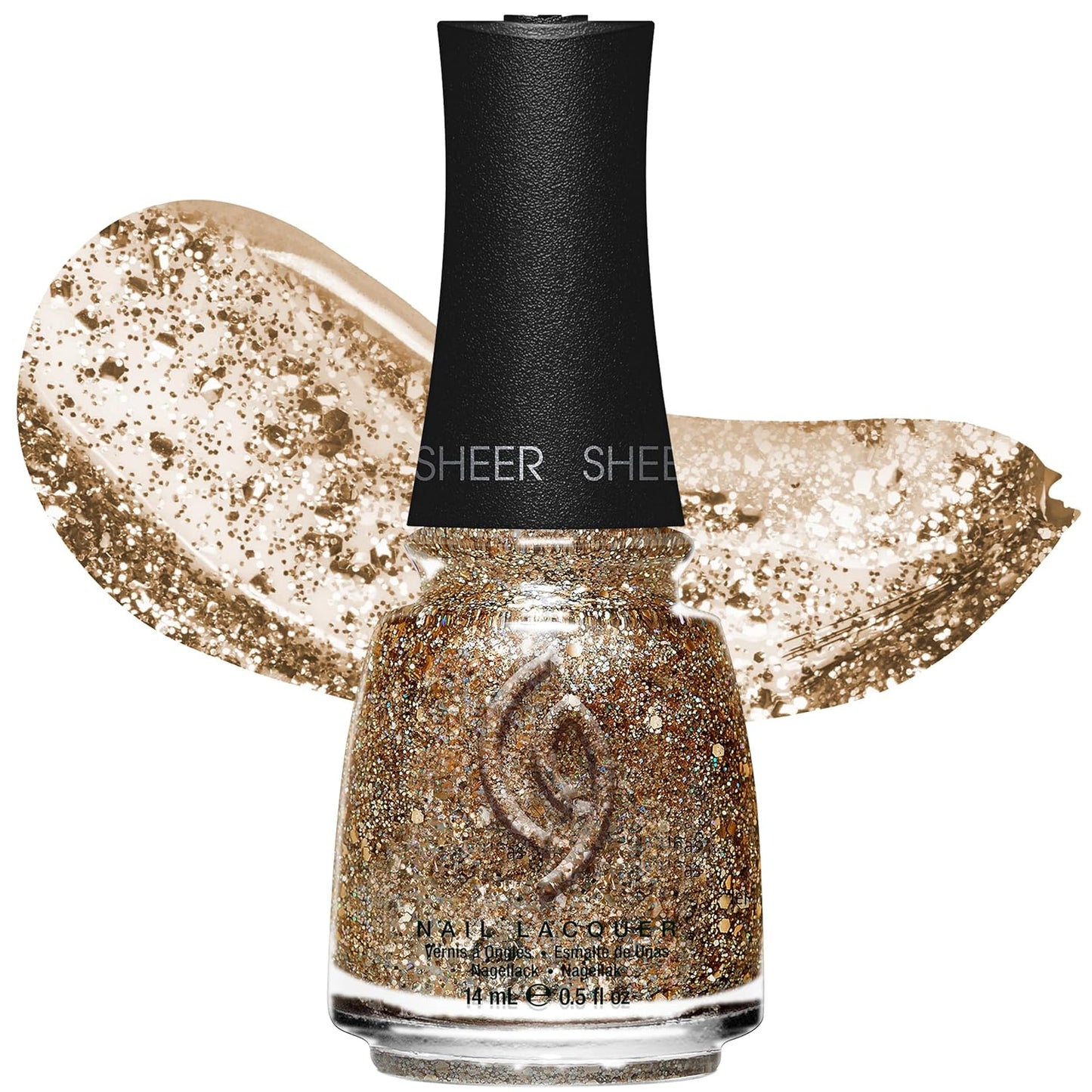 China Glaze Nail Lacquer - Moment in the Sunset Coral Pink Polish | Quick Dry, Chip Resistant, Shimmer Finish, 0.5 fl oz