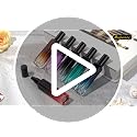 Refillable Perfume Atomizer Set of 5 - 15ml Glass Spray Bottles in Amber, Blue, Red, Purple, Black | Travel Size Cologne Dispensers