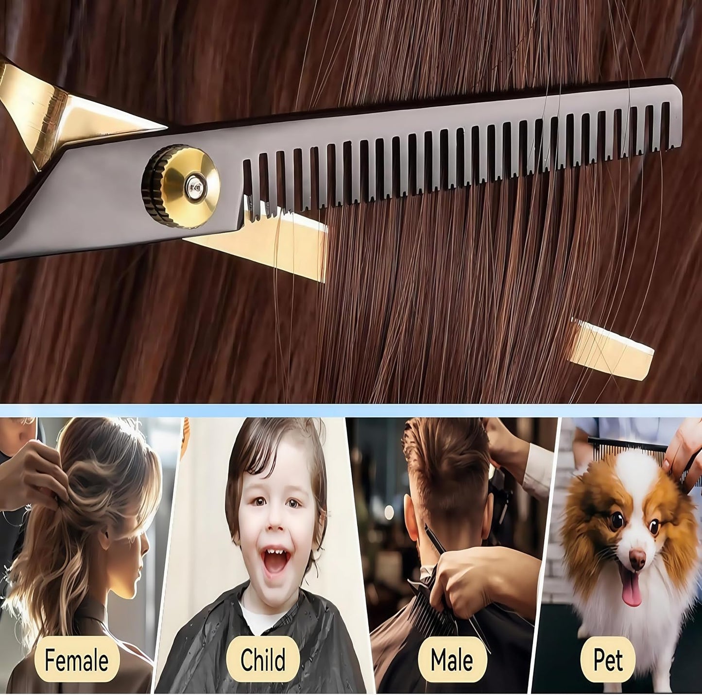 Professional Hair Cutting Scissors Kit - 13 PCS Shears Set for Men, Women & Kids | 6.5 Inches