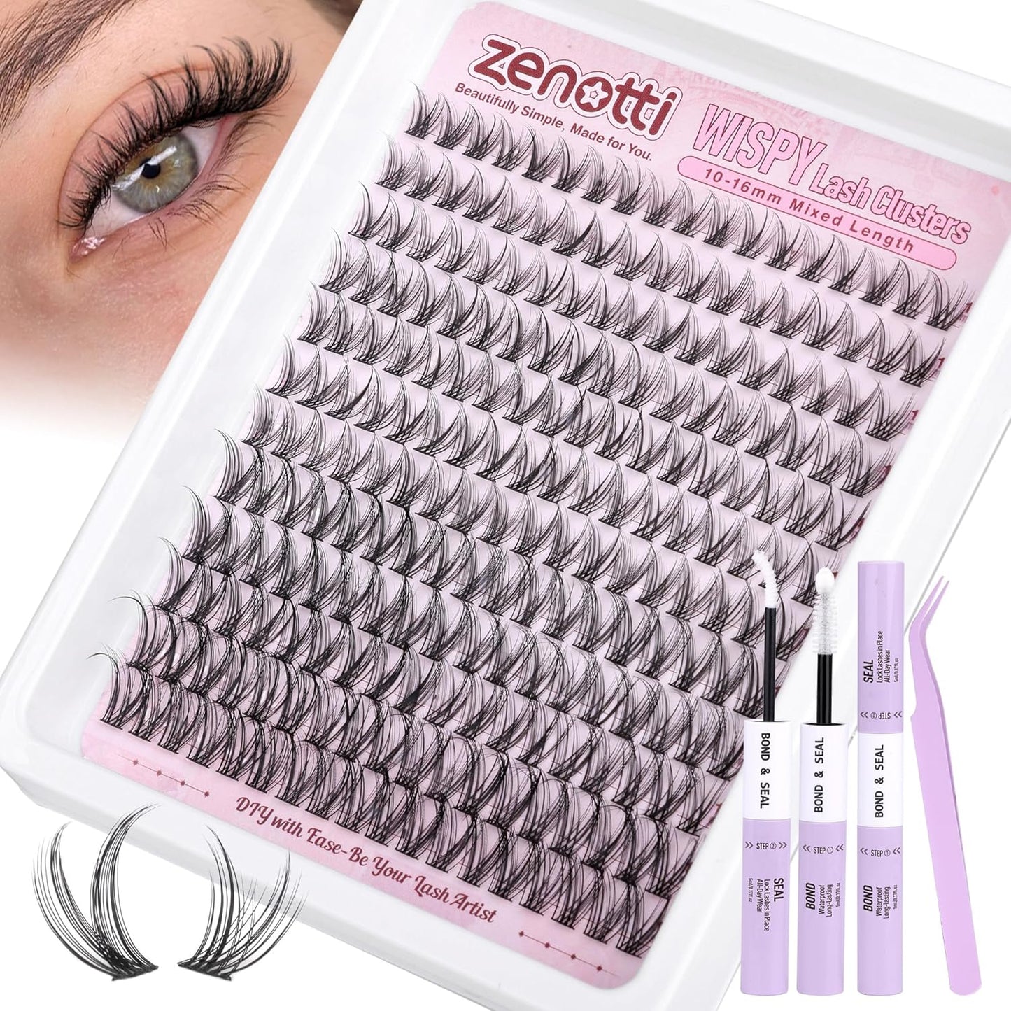 Manga Eyelash Clusters - Brown Wispy & Spiky Individual Lashes | DIY Anime Extensions 8-16MM