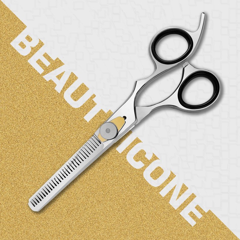 Hair Cutting & Thinning Scissors Set, Professional 6.5" Barber Shears for Haircut Men/Women, Beard & Mustache Trimming Stainless Steel Hairdressing Scissors, Adjustable Screw