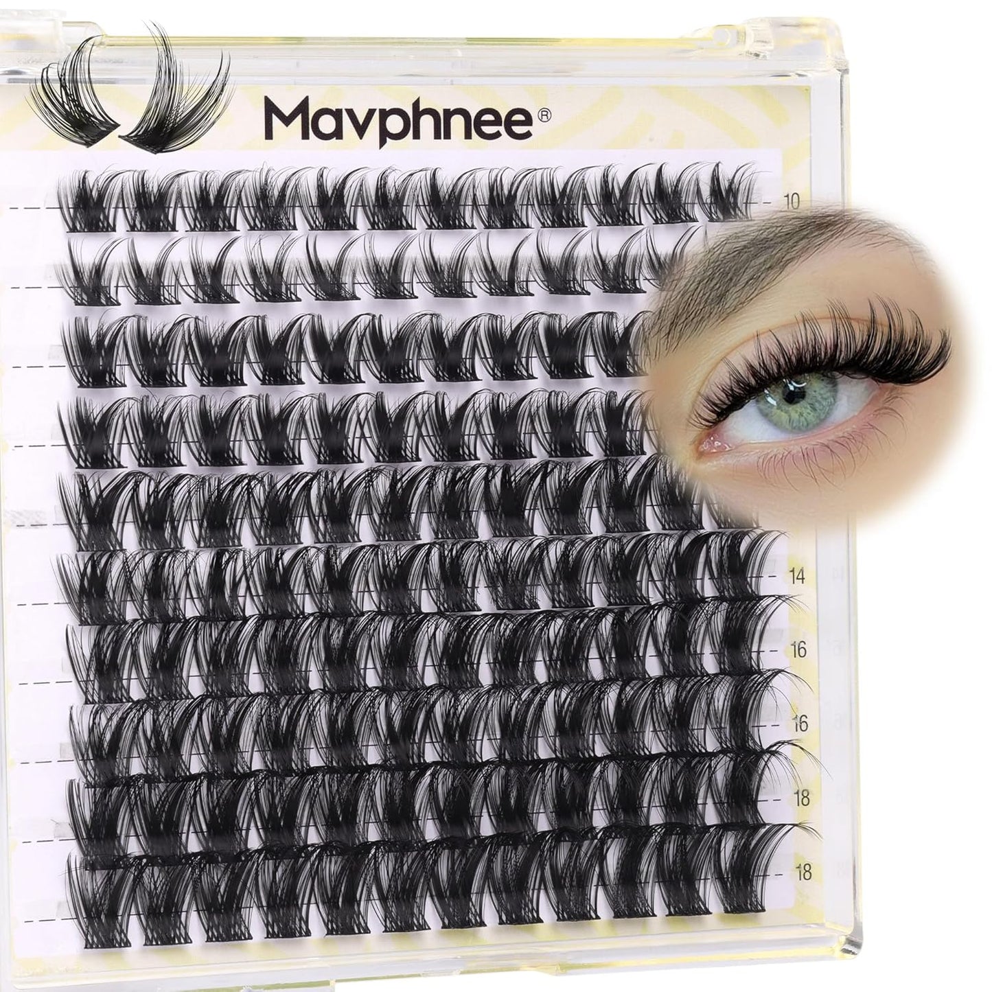 Natural Wispy Eyelash Extensions - Spider Lash Clusters 8-16MM | CC Curl, Flexible Clear Band for Effortless Application
