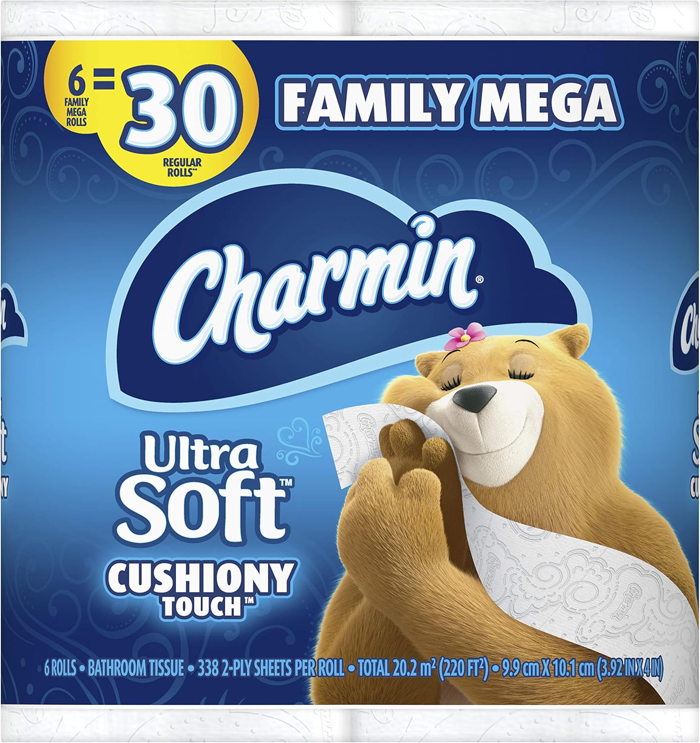 Charmin Ultra Soft Toilet Paper - Cushiony Touch, 24 Mega Rolls | White, Family Size