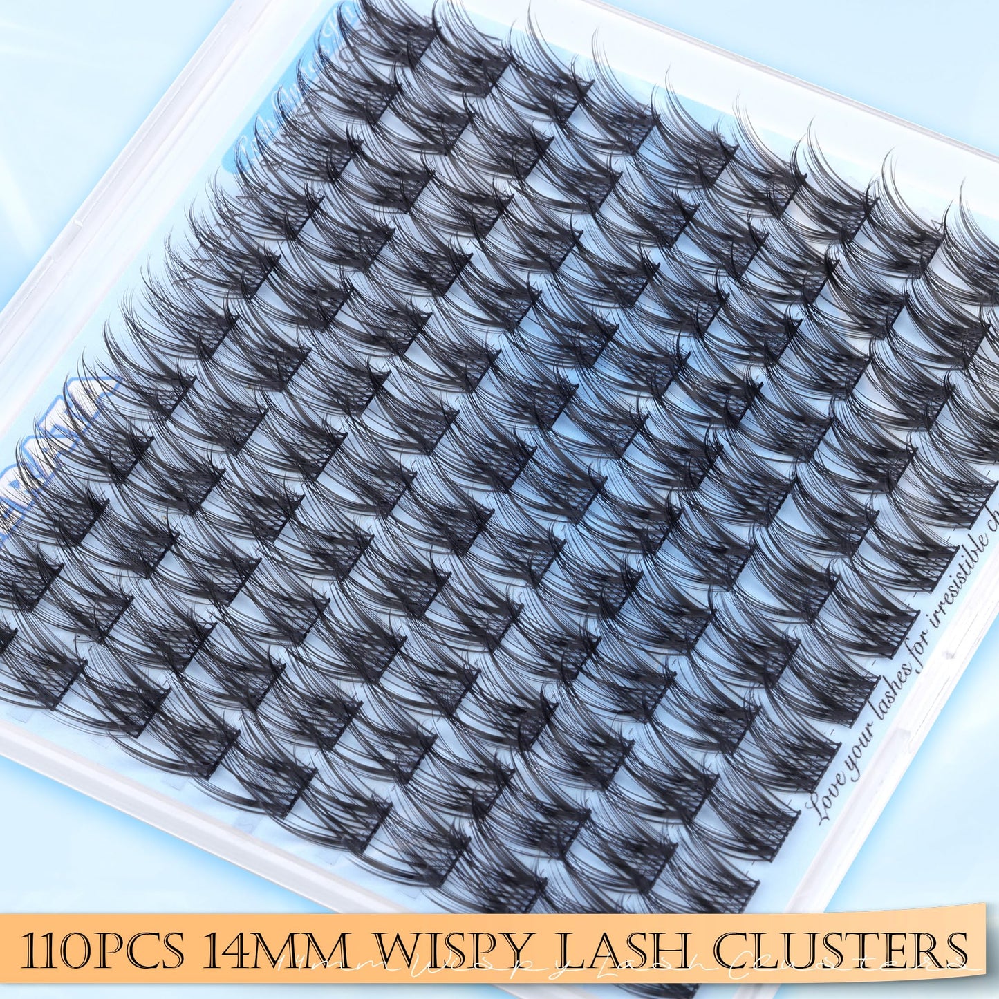 PHKERATA 14mm Natural Cluster Lashes Wispy Eyelash Clusters DIY Individual Lashes C Curvature Eyelash Extensions for Daily Wear with Soft Lash Band