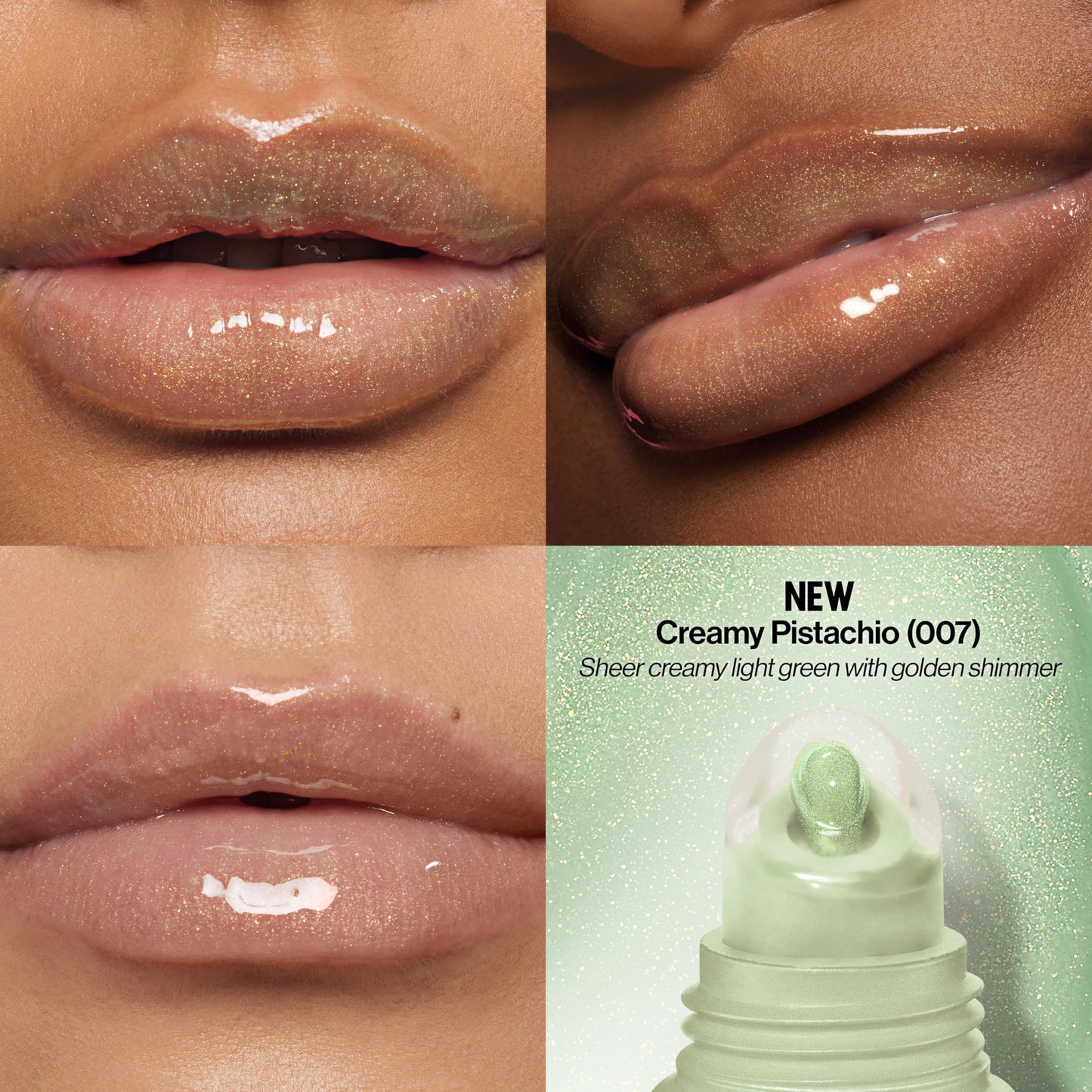 Revlon Glimmer Lip Treat Balm + Mask, Overnight Peptide Lip Treatment, Hydrating, 007 Creamy Pistachio, 0.4 fl oz