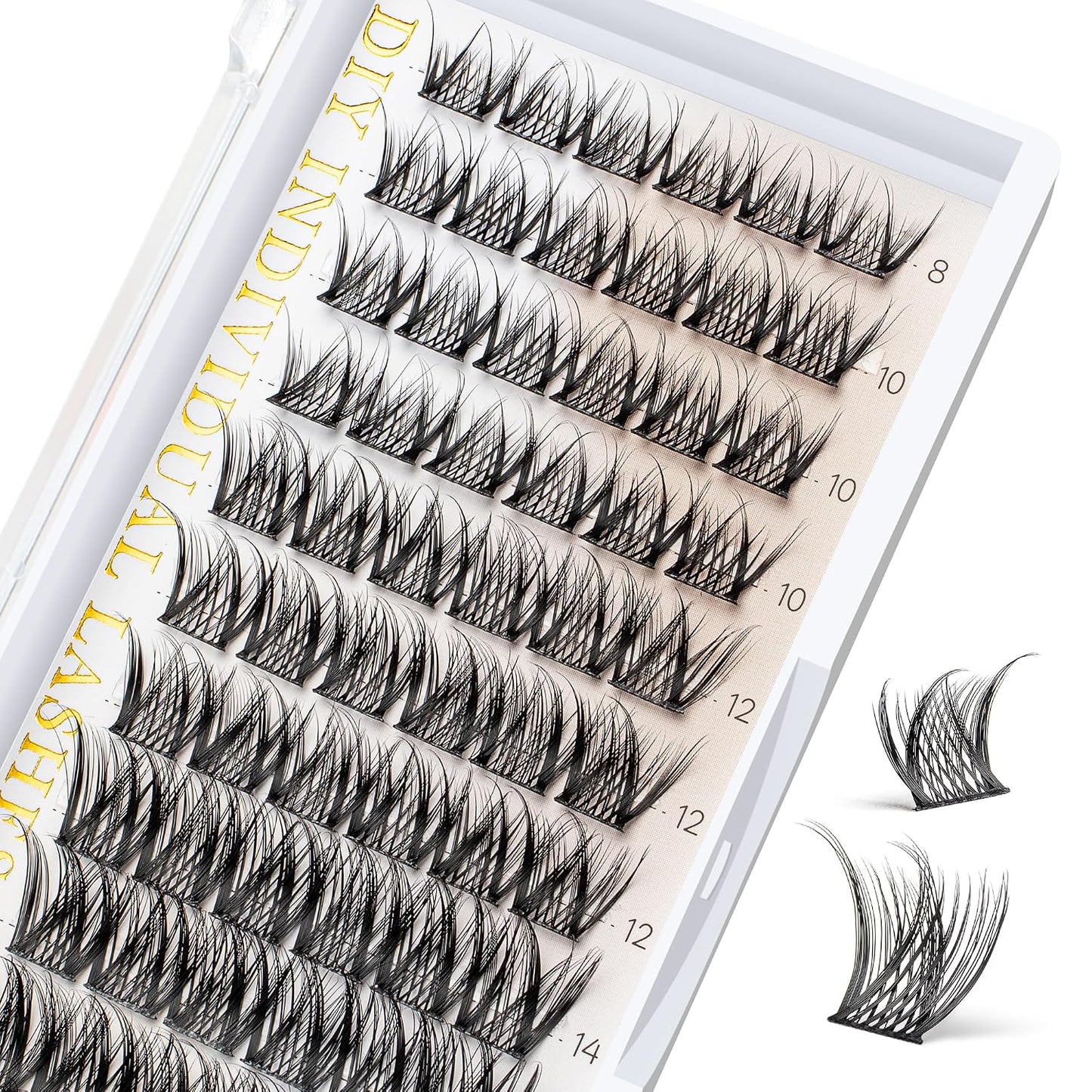 BEFER Lash Clusters - 120 Pcs D Curl Eyelash Extensions for DIY Volume | Fluffy & Wispy 10-16MM
