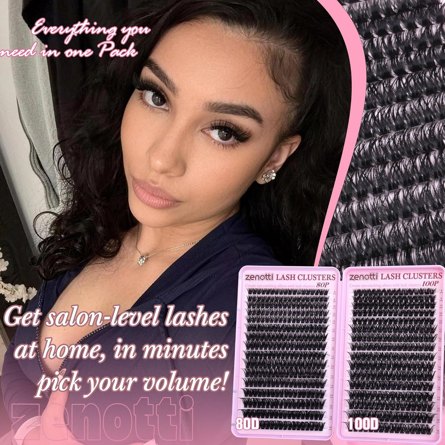 Eyelash Clusters - 80D 100D Wispy Fluffy Extensions | 544PCS D Curly 8-16MM Individual Lashes for Beginners