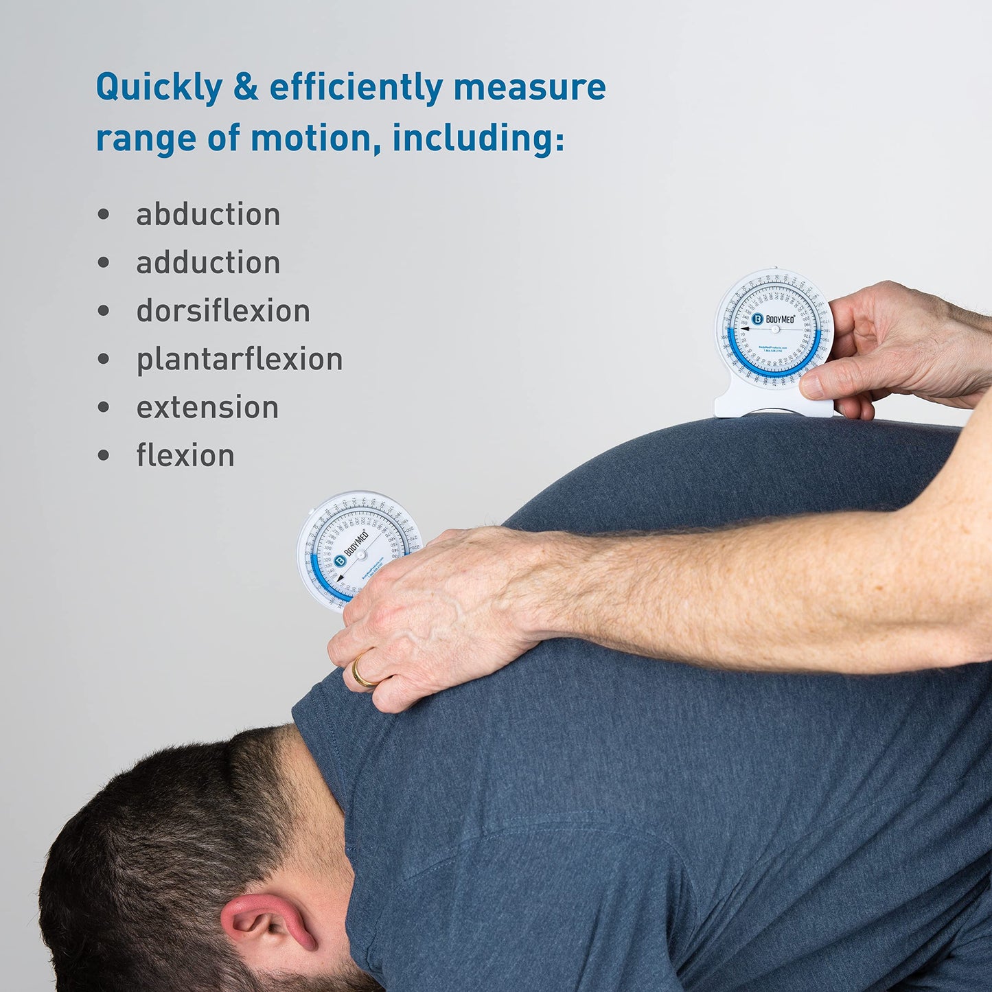 BodyMed Professional Inclinometer for Physical Therapy & Rehabilitation, Easy to Read, Test Range of Motion, Professional Rehab Tool