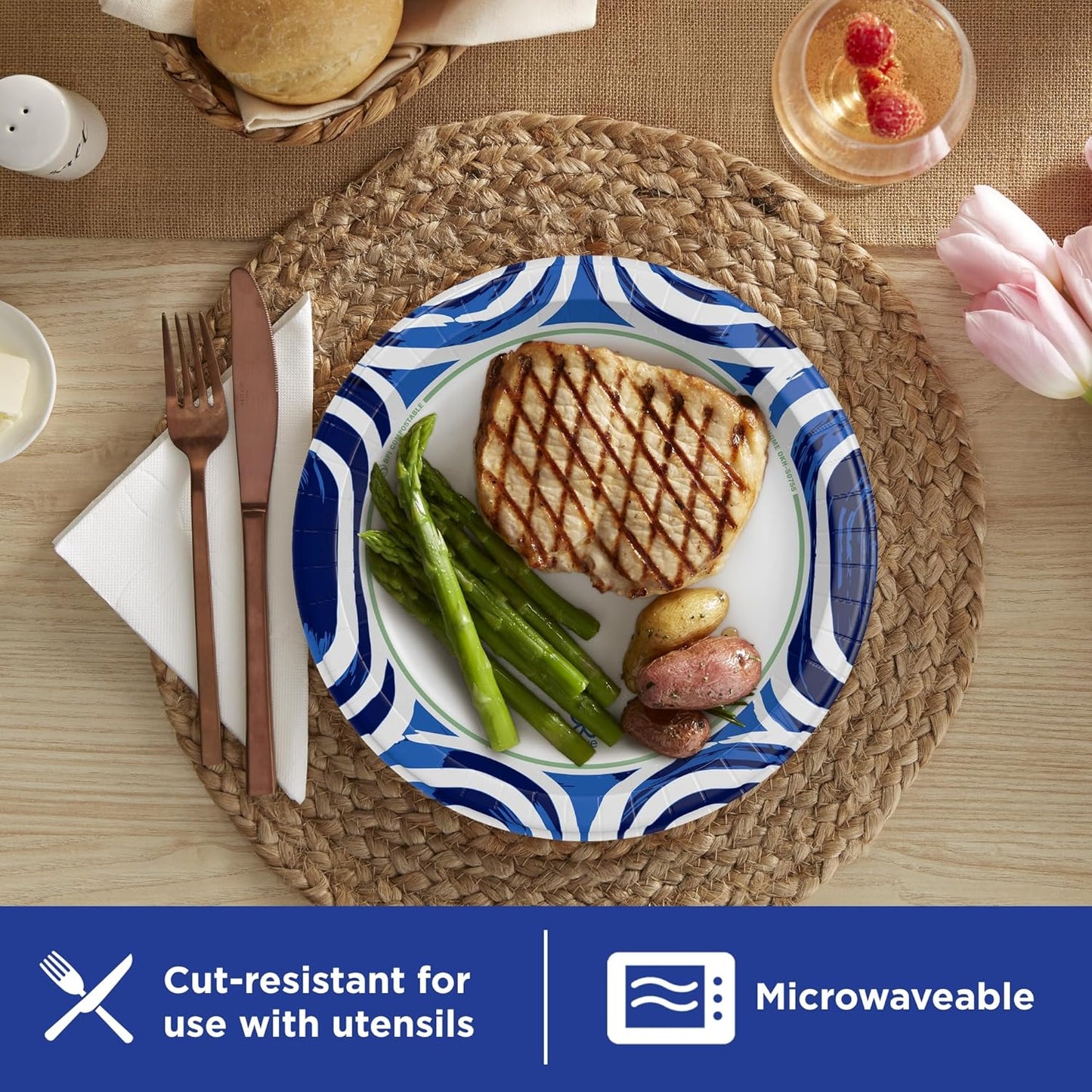 Dixie Ultra Large Paper Plates - 10 Inch, Heavy Duty, Microwave-Safe | 172 Count, Soak-Proof & Cut Resistant