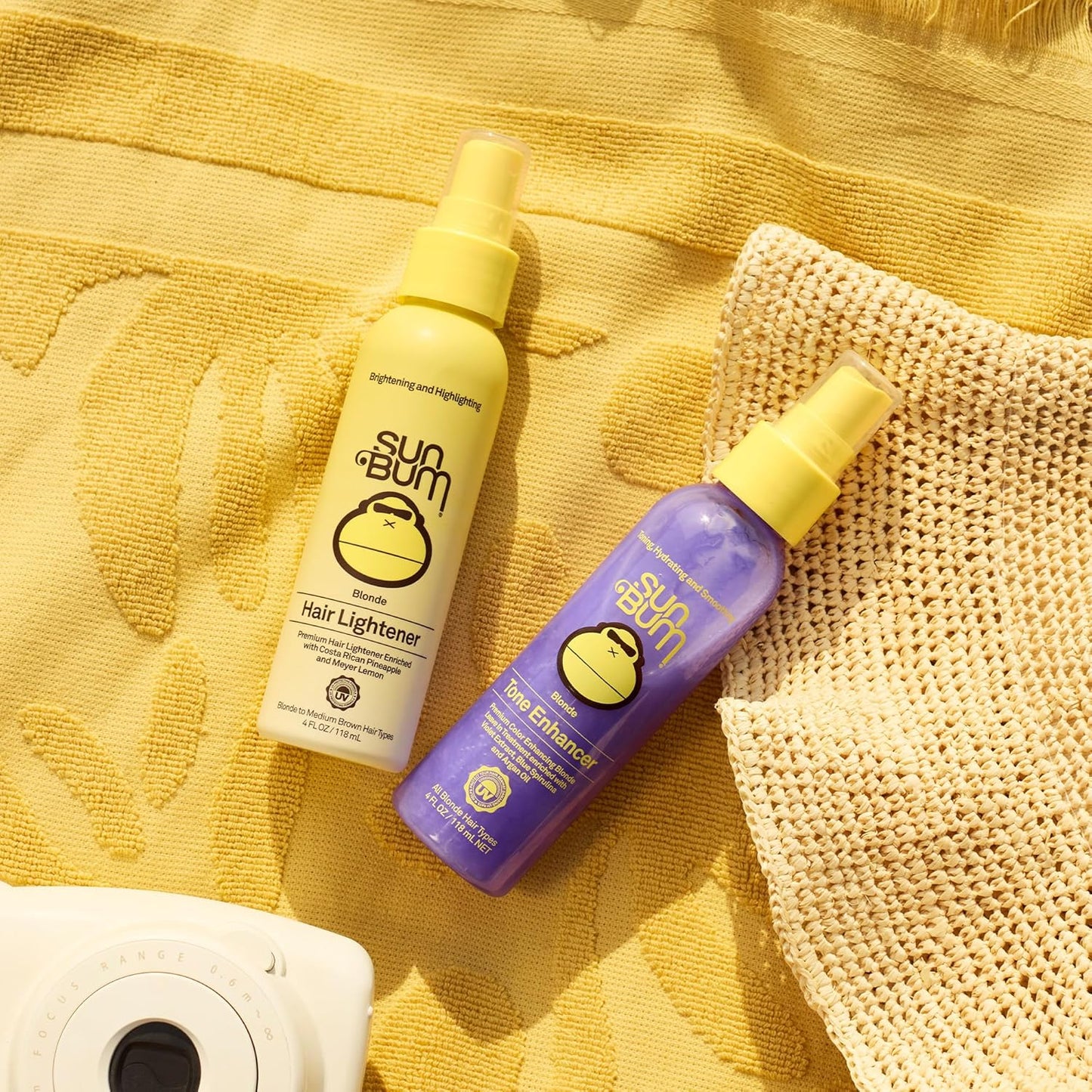 Sun Bum Lighten and Tone Travel Kit - Blonde Hair Lightener & Tone Enhancer | UV Protection, Vegan (4 oz, 1.5 fl oz)