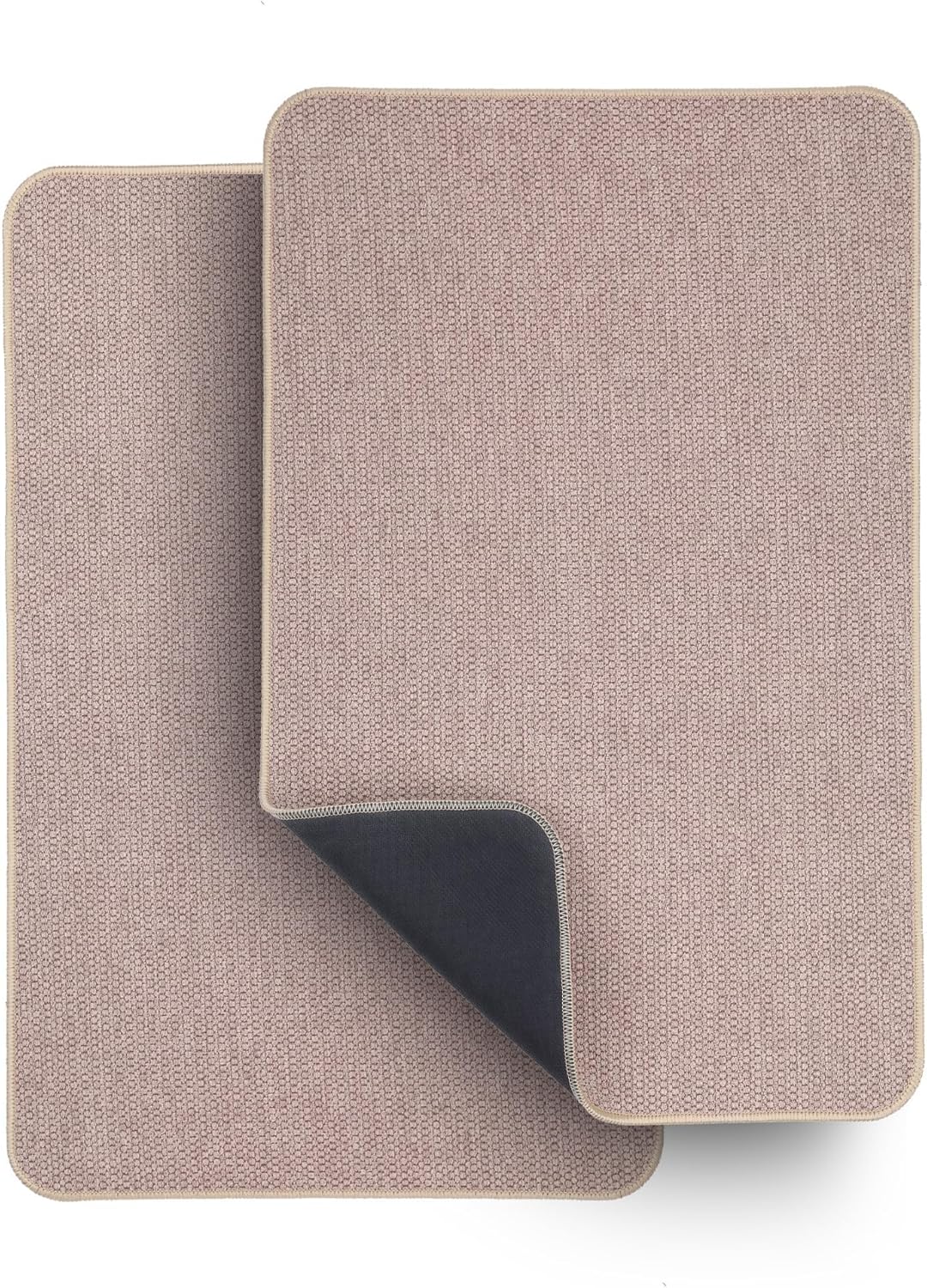 Ultra Thin Bath Mat - Non-Slip Rubber Bathroom Rug, Quick Dry & Absorbent | Grey, 1'5"x2'3" (17x27 Inch)
