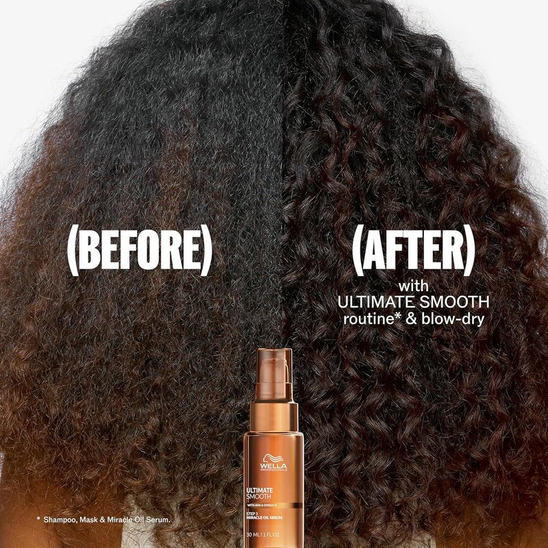 Wella Professionals ULTIMATE SMOOTH Miracle Oil Serum for Dry, Frizzy Hair - Nourishing Squalane & Omega 9 | Heat Protectant, Color Safe