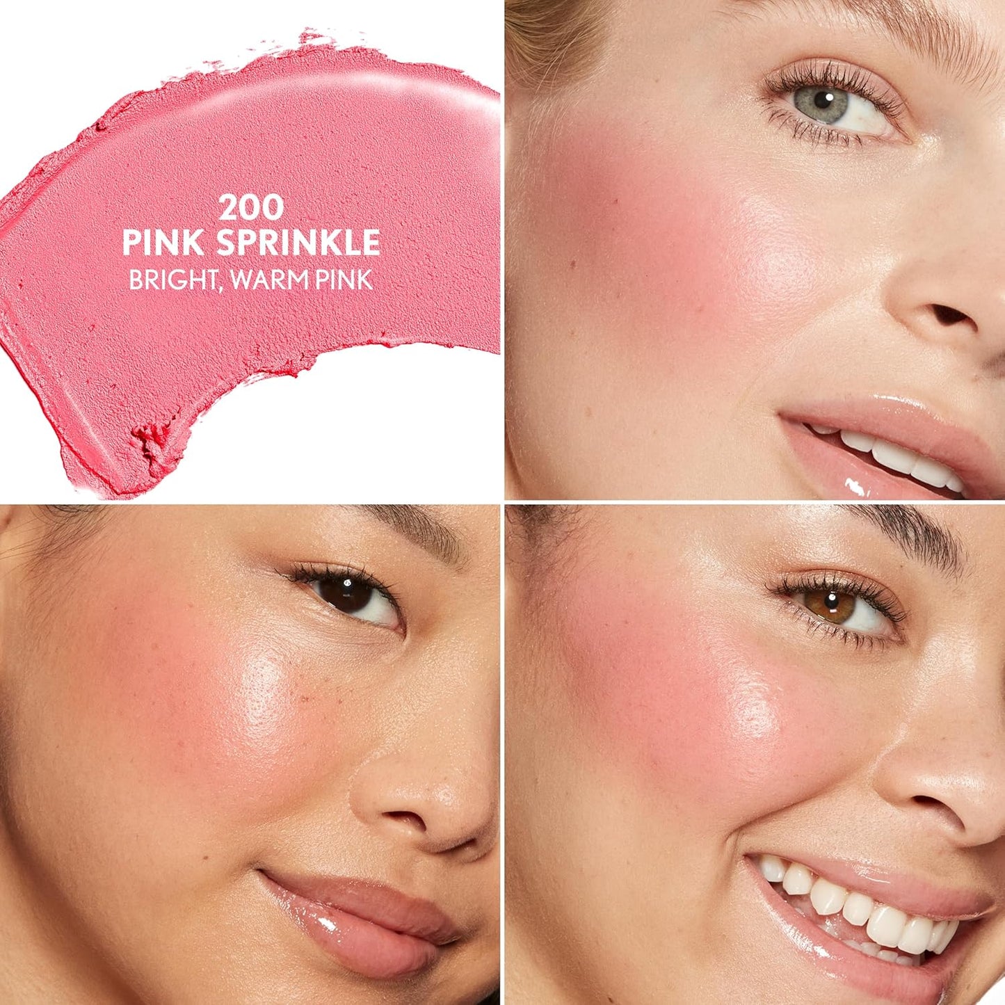 COVERGIRL Trublend Blush Balm Stick - Vegan Formula, Non-Greasy, Effortless Application | 200 Pink Sprinkle (Bright Pink)