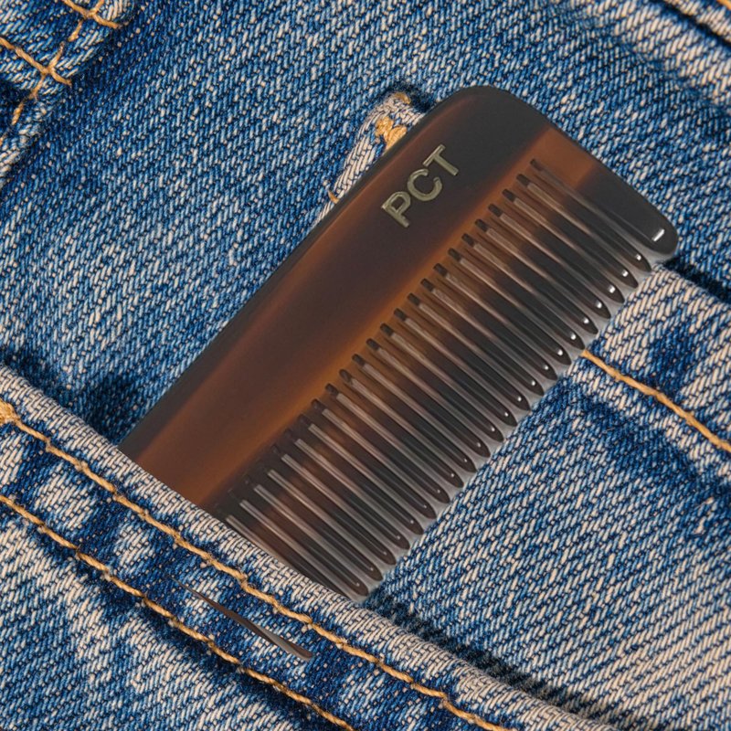 GENTS PCT 5-Inch Pocket Hair Comb for Men & Women – Fine Tooth Tortoise Shell Comb for Hair Styling, Detangling & Grooming – Handmade Cellulose Acetate, Anti-Static & Durable Peines Para Cabello