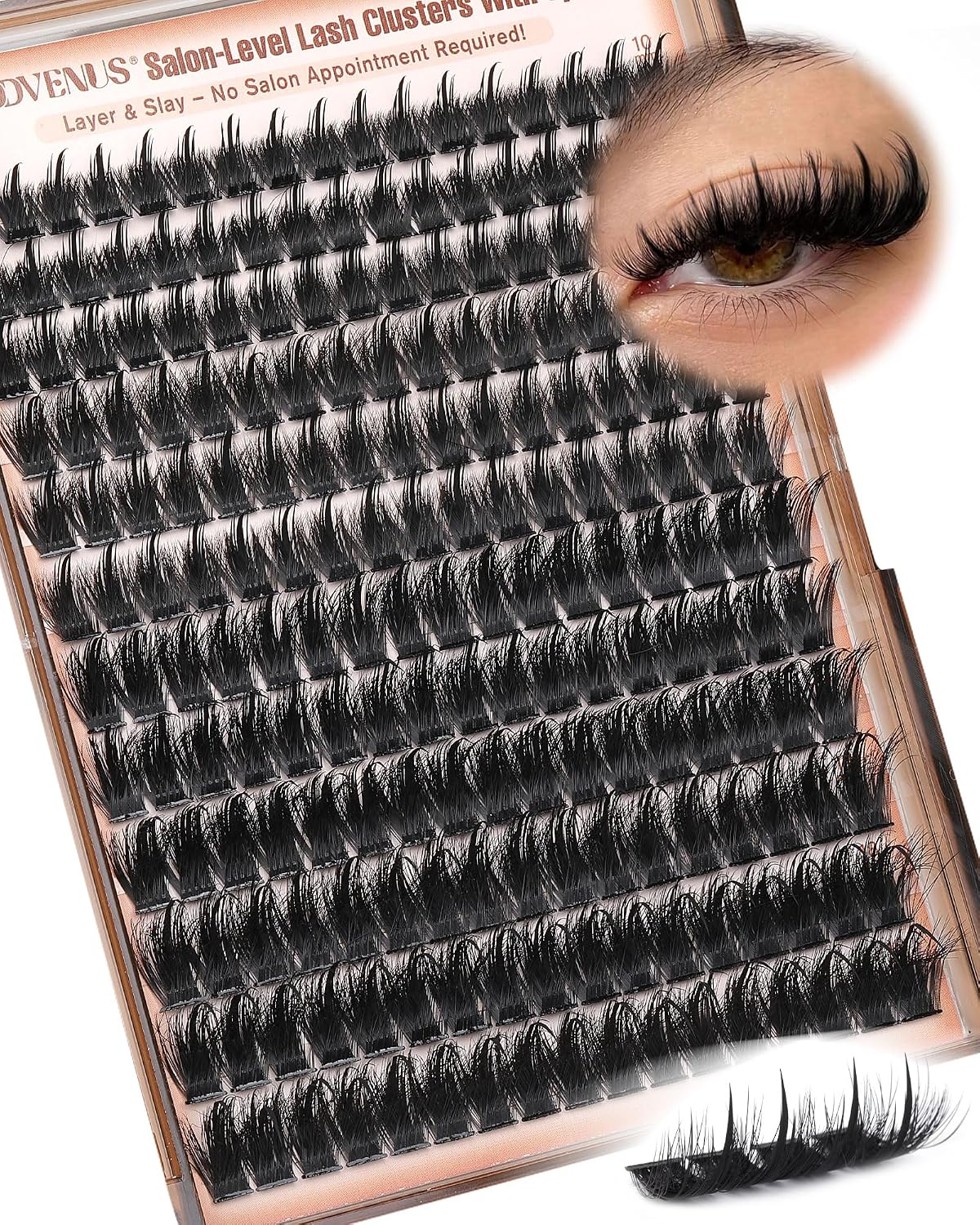 Manga Lash Clusters - Wispy Fluffy Anime Eyelash Extensions | Reusable Faux Mink, D Curve 12-18mm, 204 Pieces