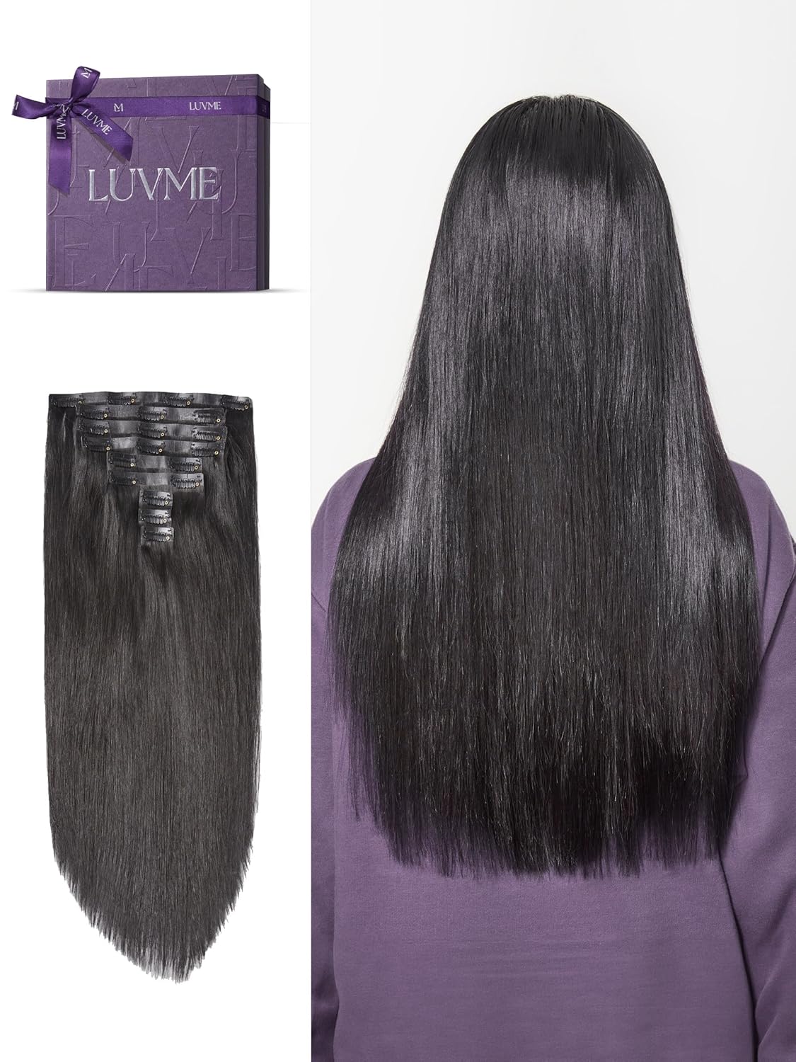 Invisible Messy Curly Clip-In Hair Extensions - Real Human Hair for Women | 14 Inch, 110g, 6 Pcs, Remy Hair