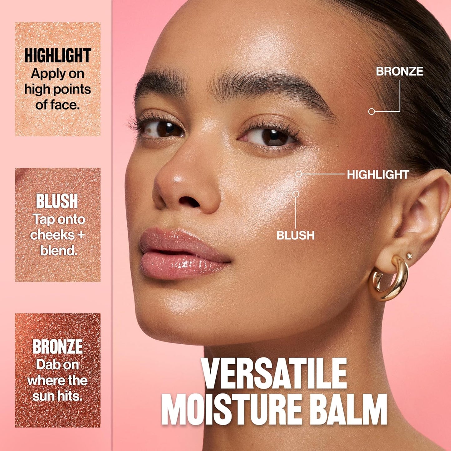 Revlon Glimmer Super Balm - Multi-Use Glow Face Makeup | Cream Bronzer, Highlighter & Blush, 003 Just a Girl, 0.06 oz
