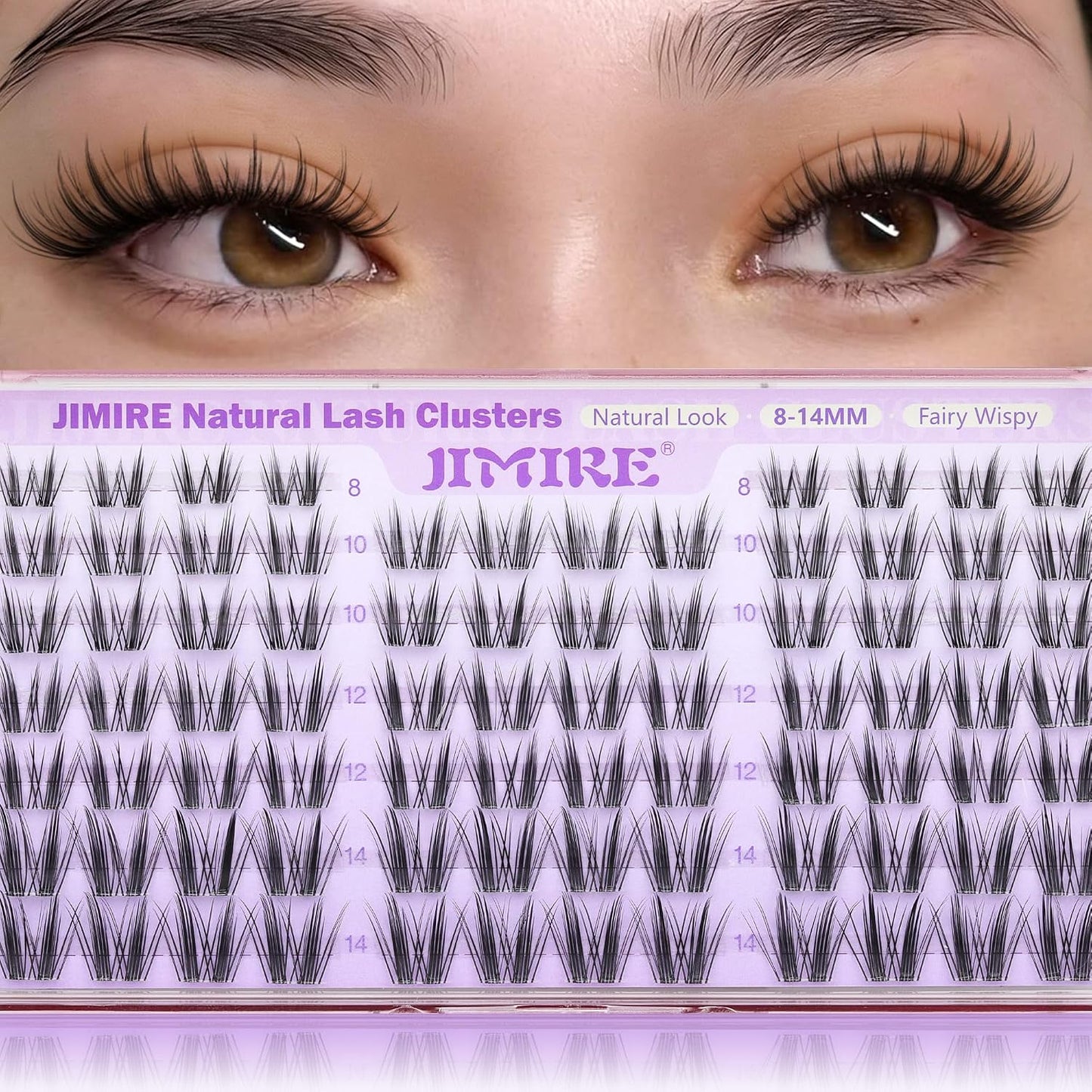 Natural Lash Clusters - Wispy 8-12MM C-Curly Eyelash Extensions | 120Pcs DIY Clear Band Lashes