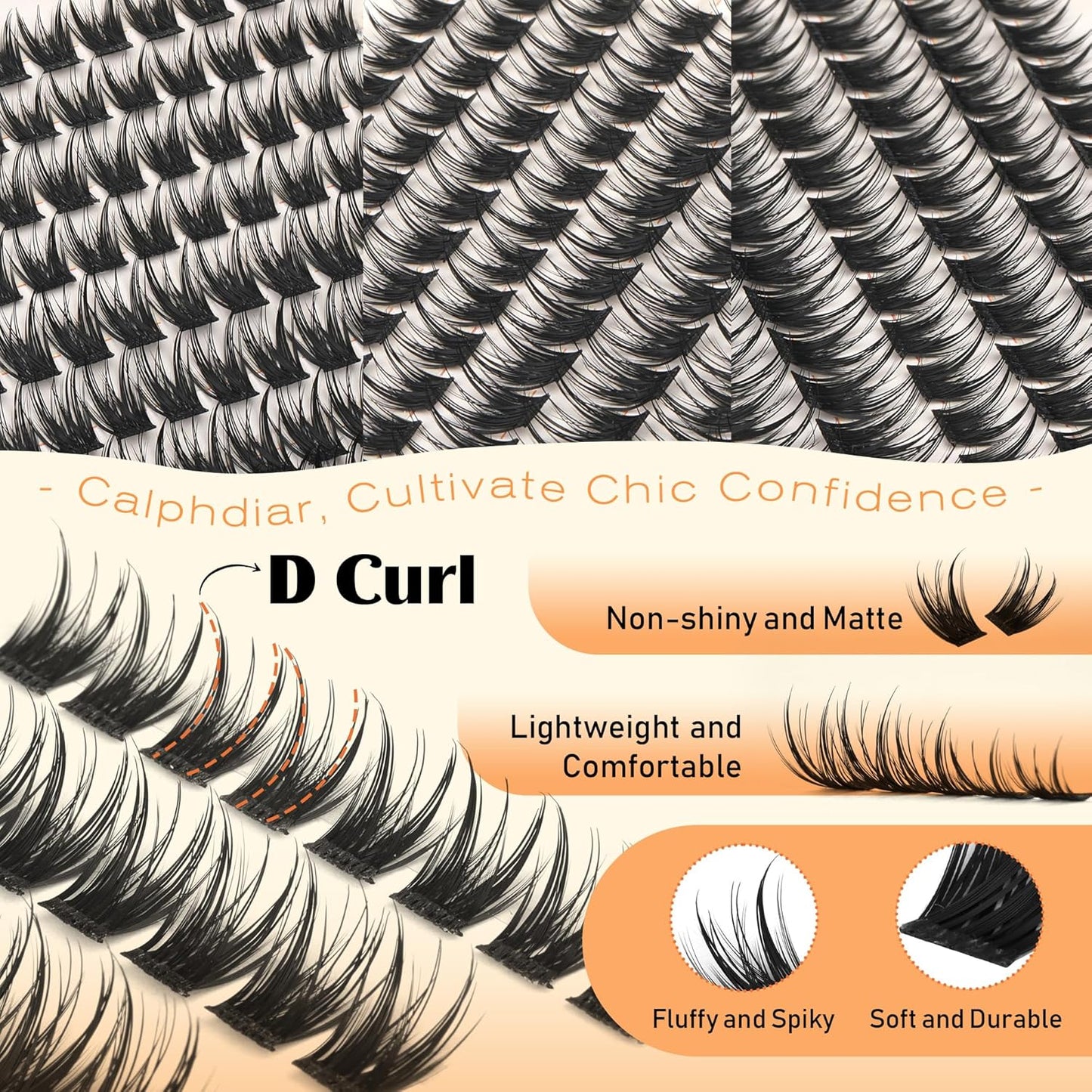 Wispy Eyelash Clusters - Bunny Spiky D Curl Extensions | Natural Soft Individual Lashes 10-16mm