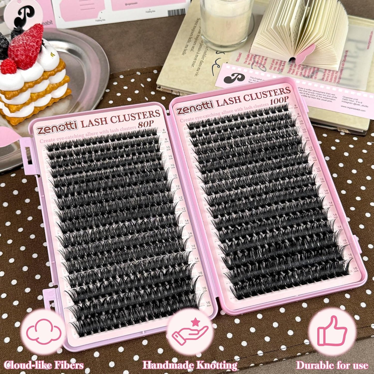 Eyelash Clusters - 80D 100D Wispy Fluffy Extensions | 544PCS D Curly 8-16MM Individual Lashes for Beginners