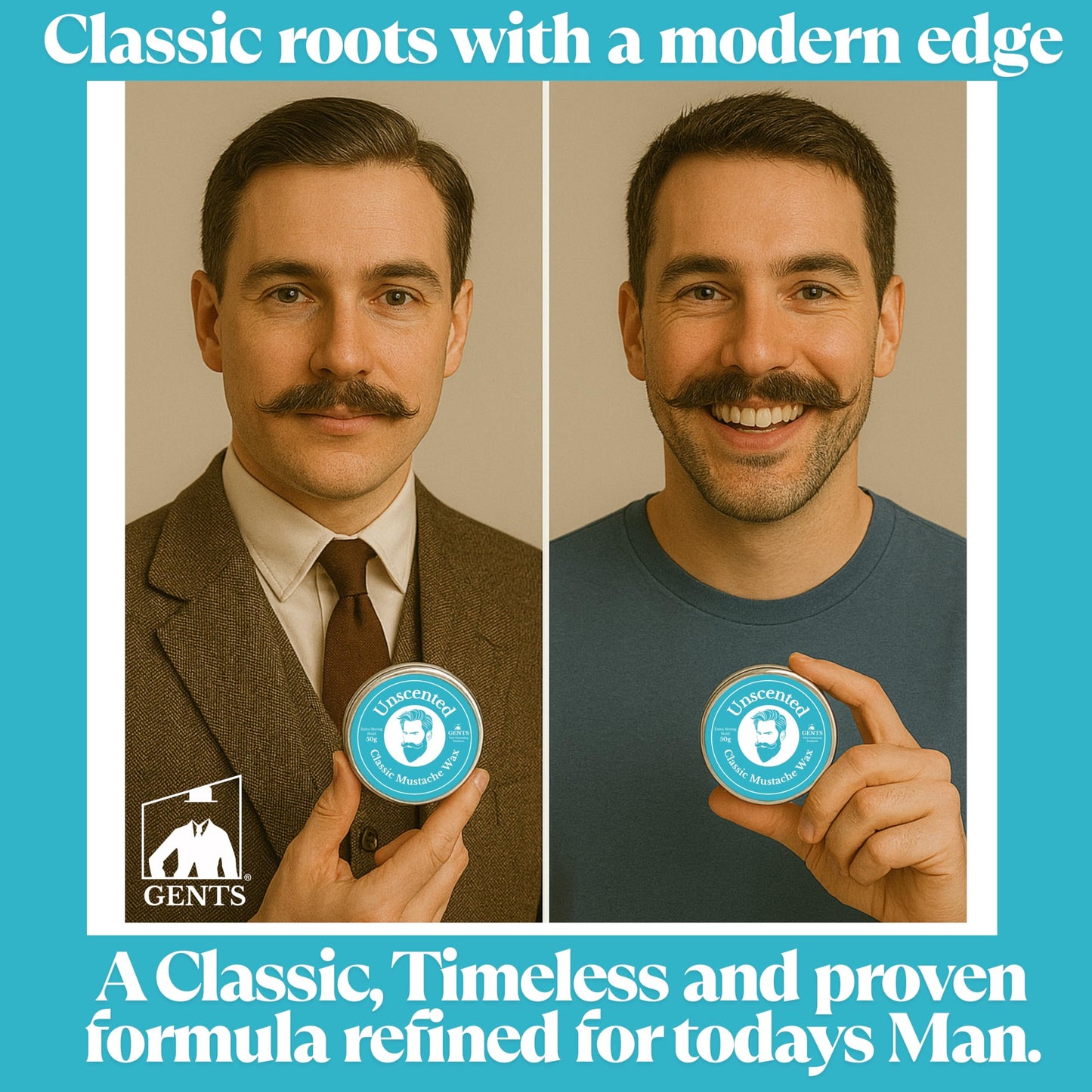 G.B.S Strong Hold Unscented Mustache Wax, Easy Application, Restyleable, long lasting hold with Styling Comb (1.7 oz) (Pack of 1, Unscented)
