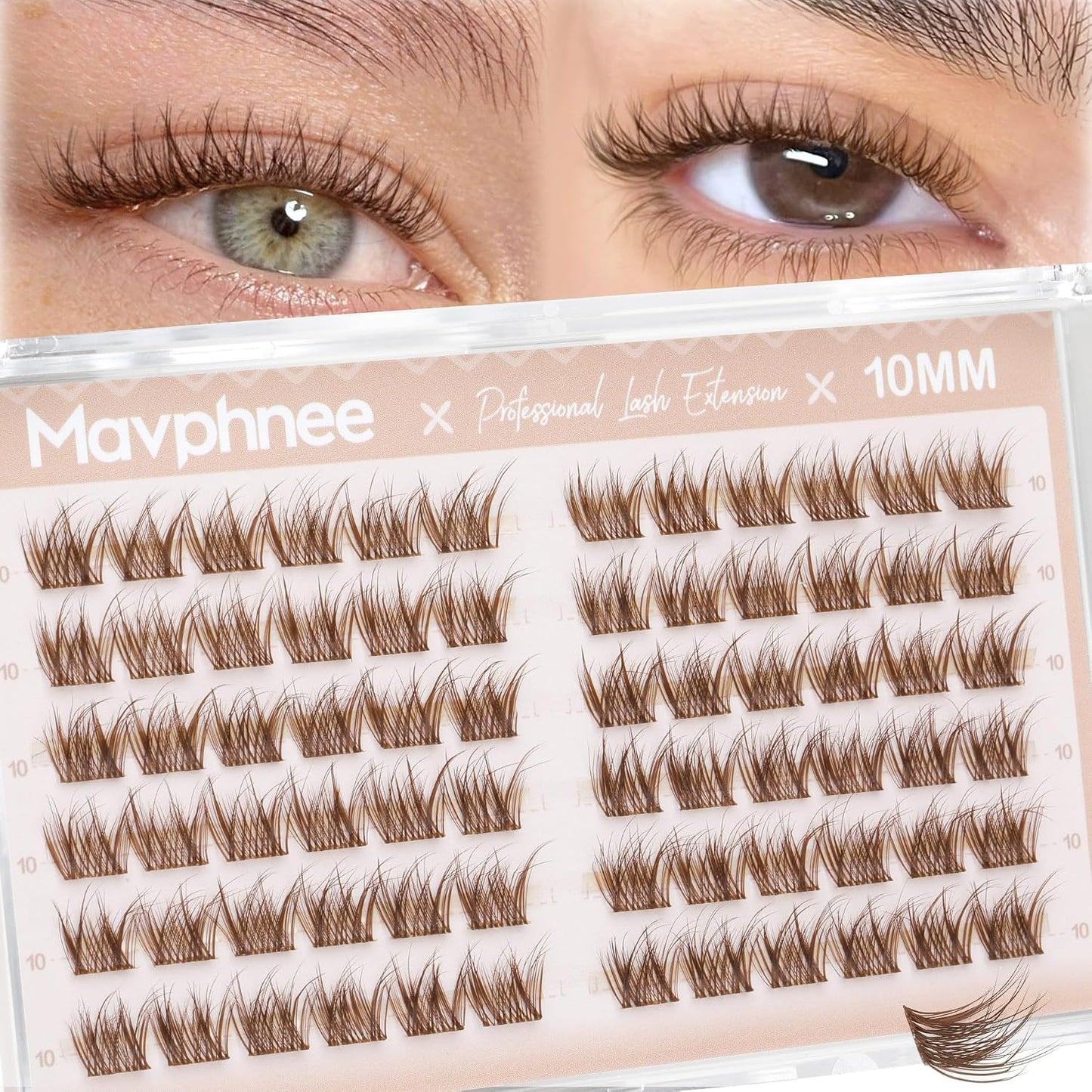 Natural DIY Lash Extensions - C-Curly Cluster Eyelashes | 216 Pcs Wispy Cat Eye Lashes for Beginners