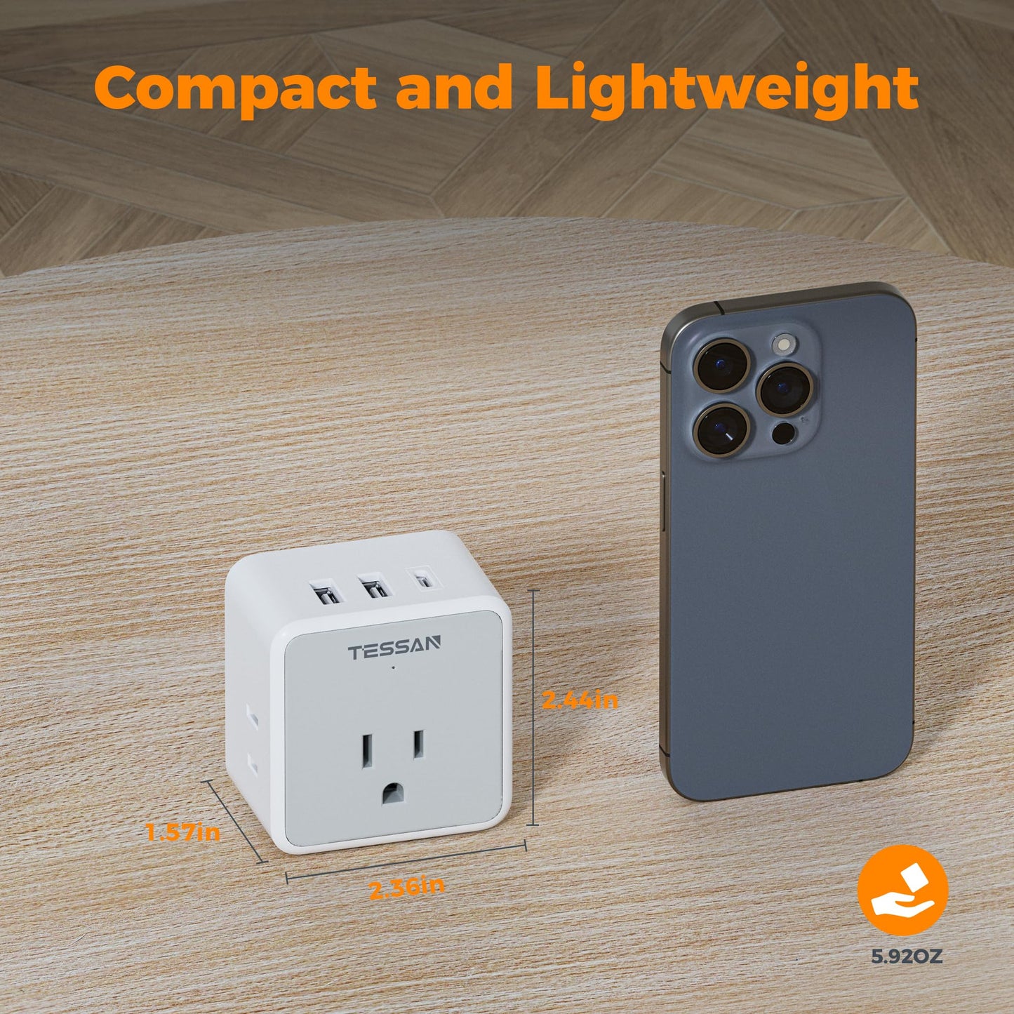 TESSAN All European UK Travel Plug Adapter Kit, 6-in-1 International Power Adapter with 3 USB (1 USB C) and 3 AC Outlets, Supports Type C, G, E/F, I, A, B for US to Europe UK Italy Australia Japan