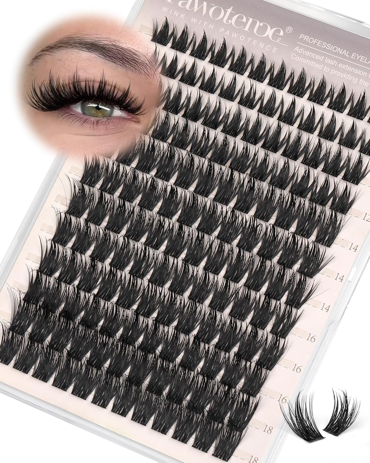 Manga Lash Clusters - 10-18mm Individual Eyelash Extensions | 144pcs Anime False Lashes for DIY Application