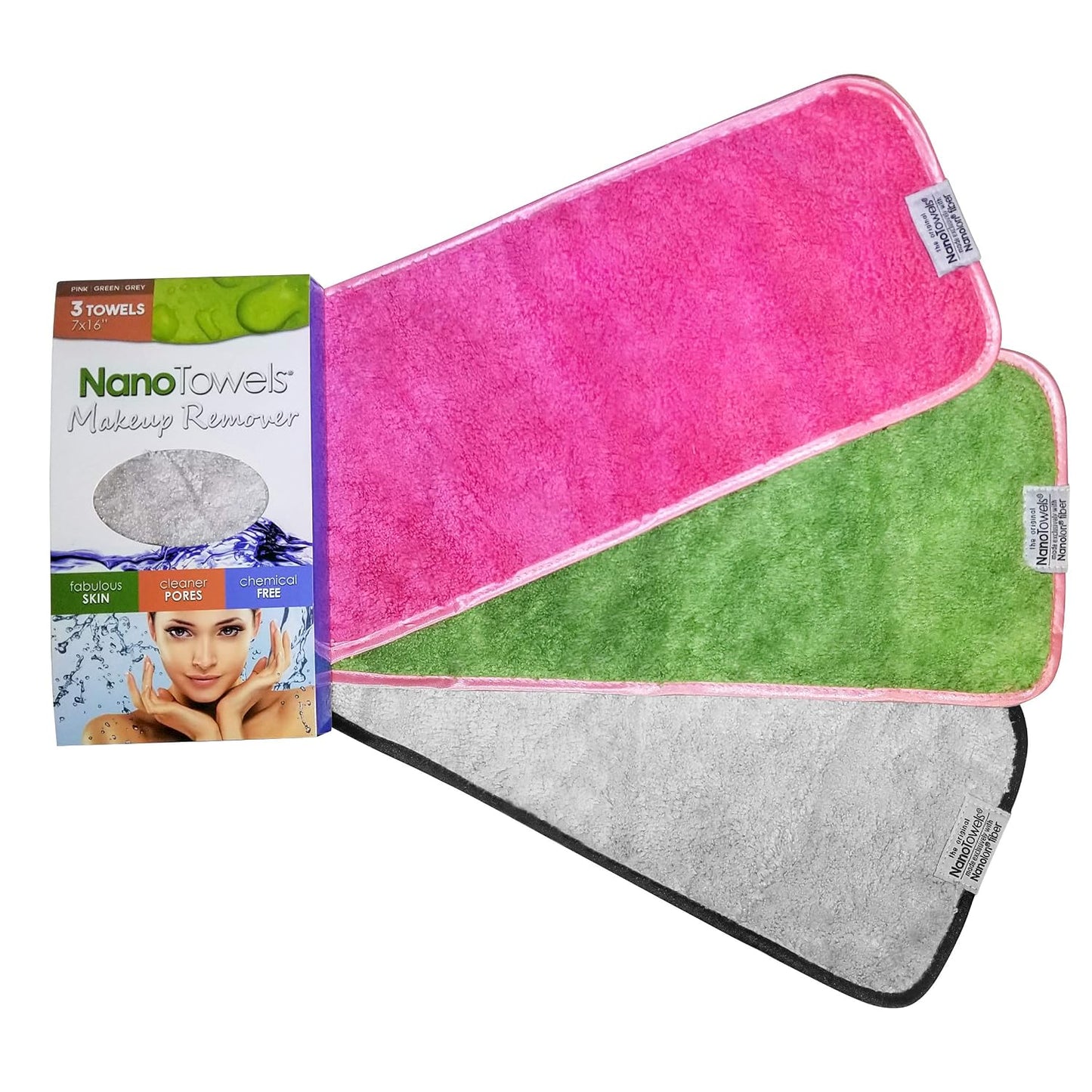 Nano Towel Makeup Remover - Chemical-Free Face Wash Cloth for Sensitive Skin | Exfoliating Grey