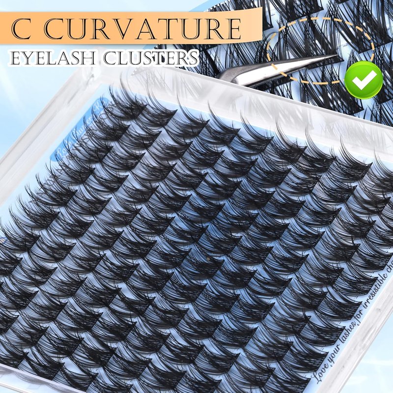 12mm Wispy Lash Clusters - Natural C Curvature Eyelash Extensions for DIY Daily Wear | Soft Lash Band