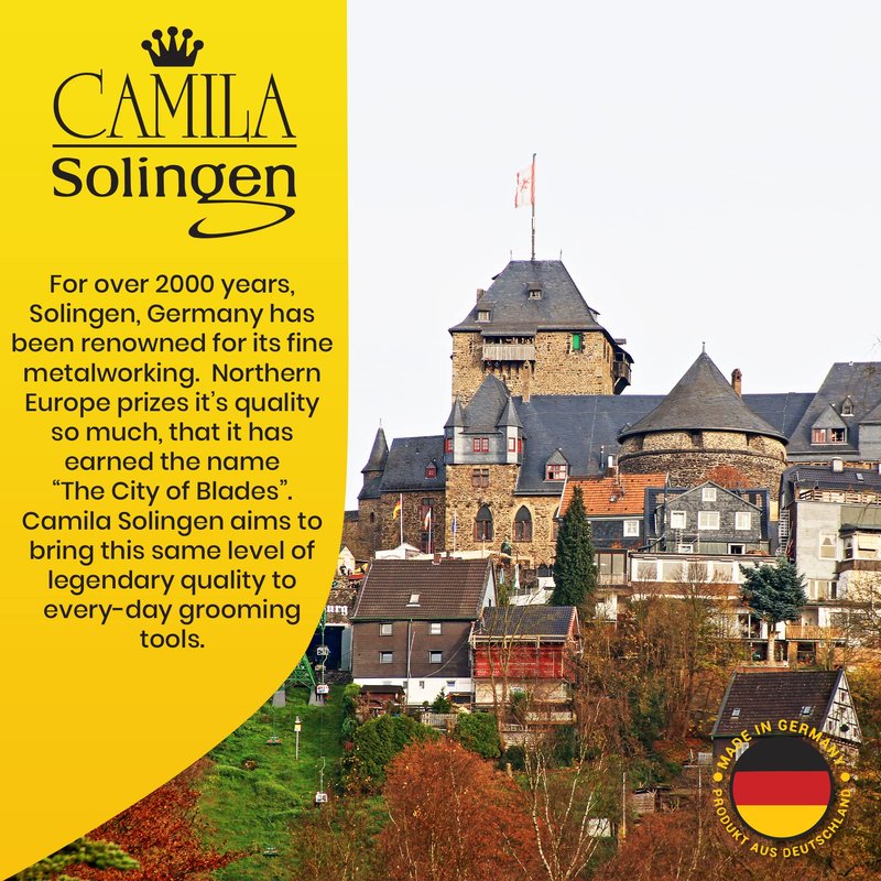 Camila Solingen CS30 3.5 Inches Gold Tipped, Surgical Grade, German Carbon Steel Tweezers (Claw) - Flawless Eyebrow and Facial Hair Shaping and Removal for Men/Women